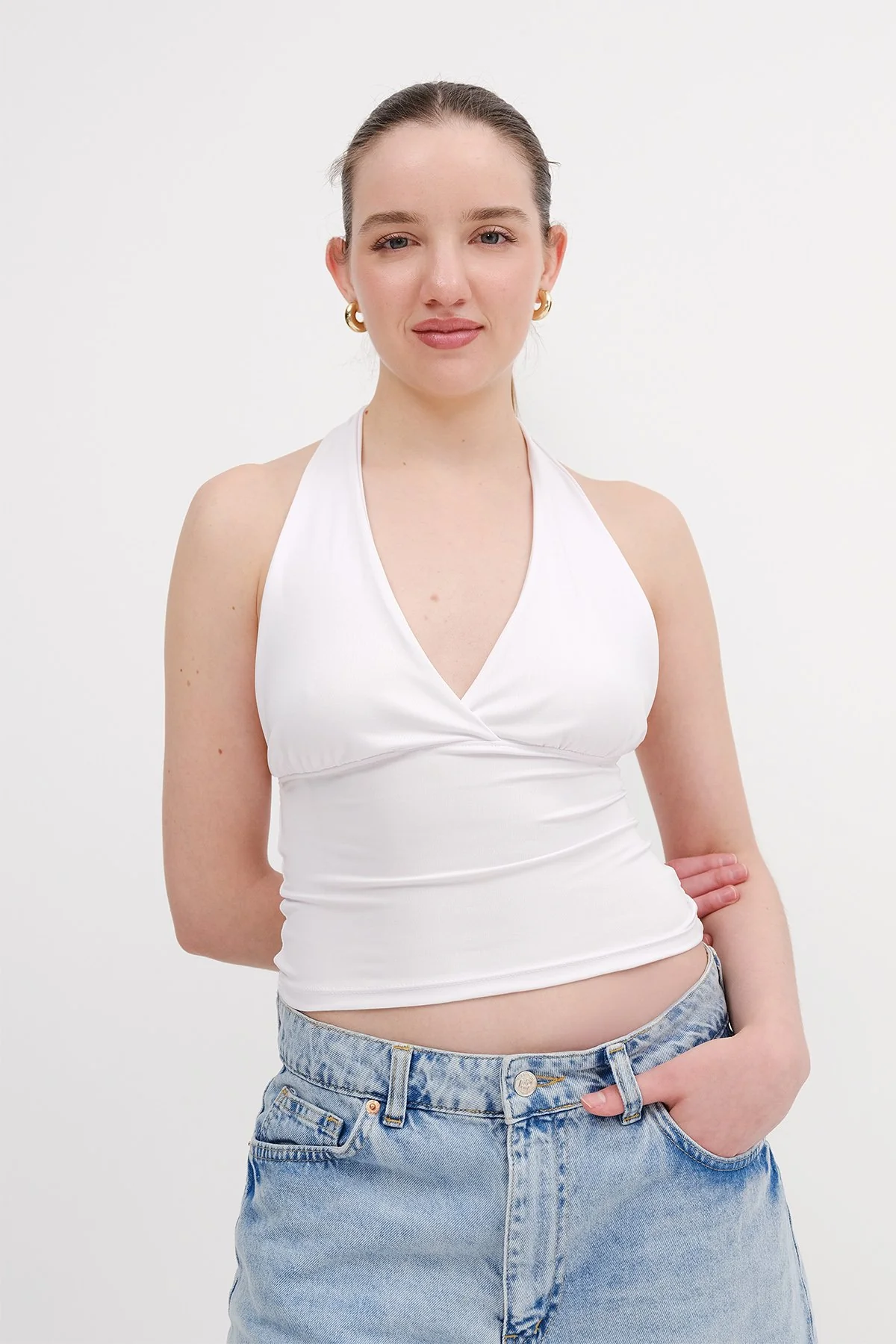 Halter Neck Crop Blouse - Image 38