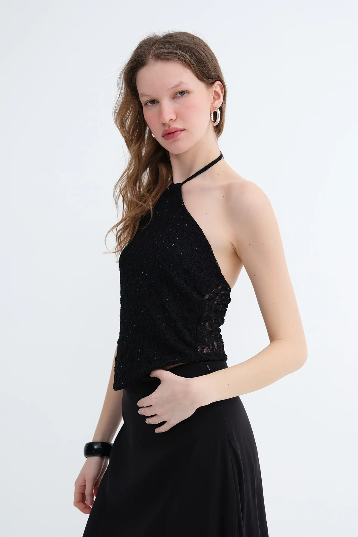 Halter Neck Embellished Bustier