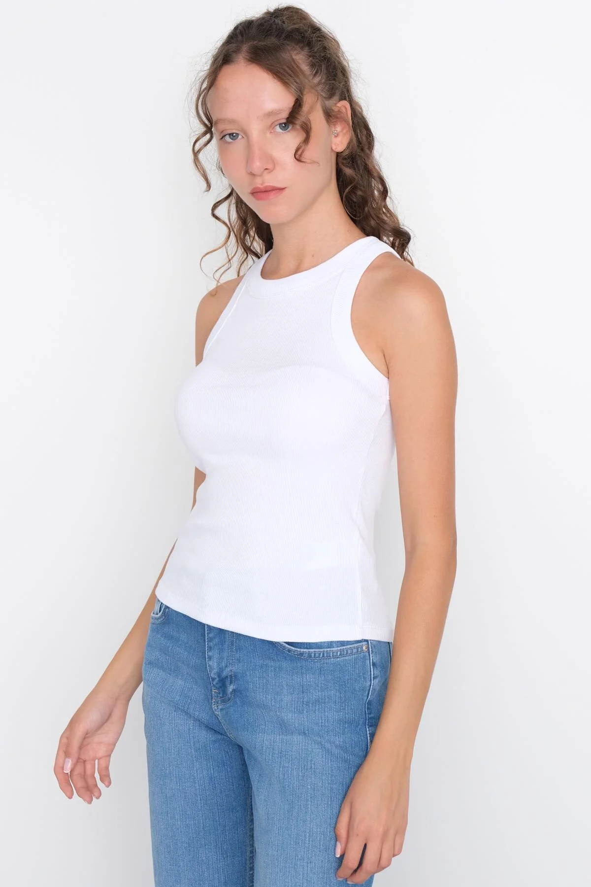 Halter Neck Top With Ribbed - Image 100
