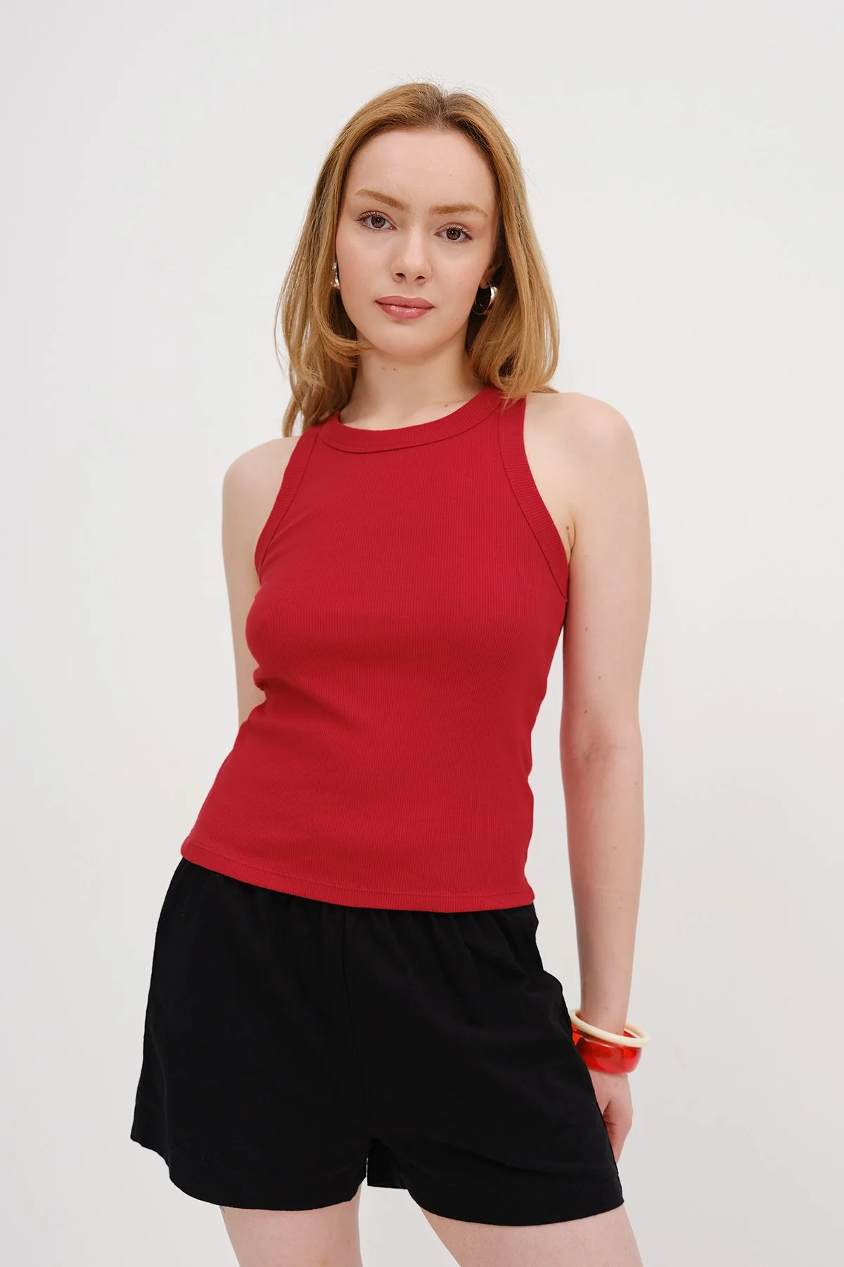 Halter Neck Top With Ribbed - Image 106