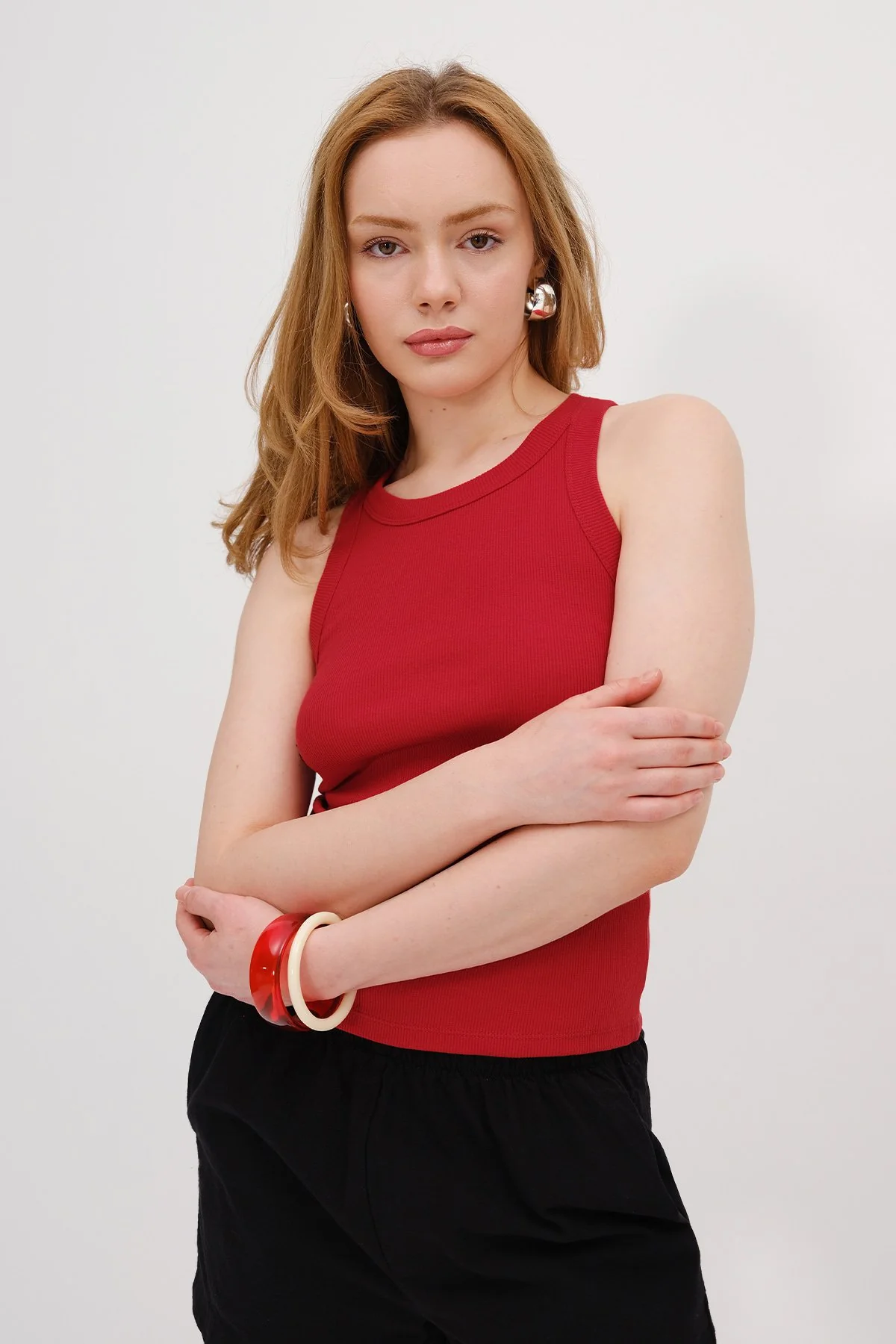 Halter Neck Top With Ribbed - Image 108