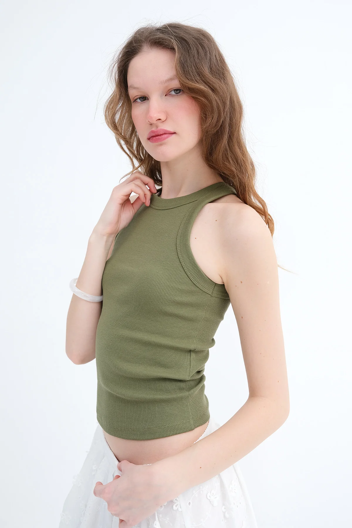 Halter Neck Top With Ribbed - Image 14