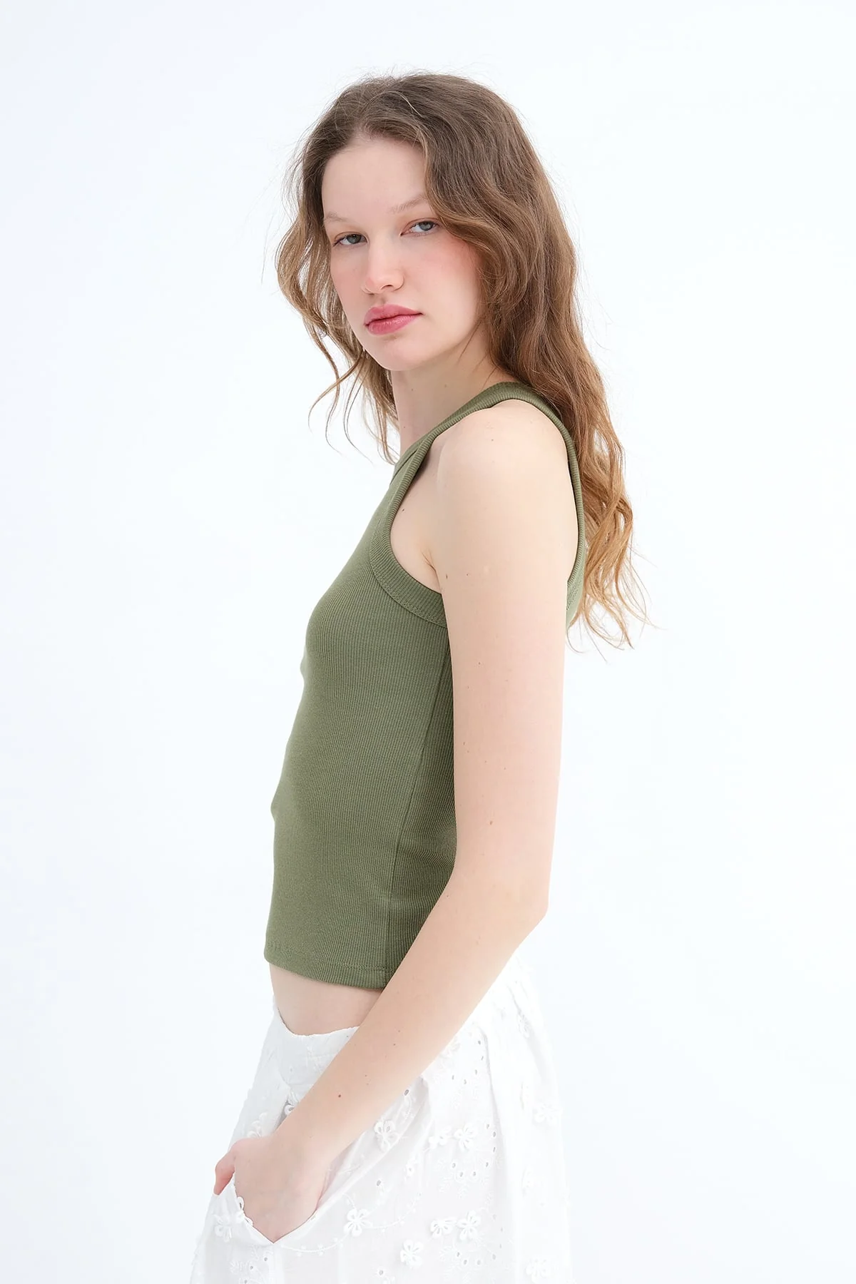 Halter Neck Top With Ribbed - Image 16