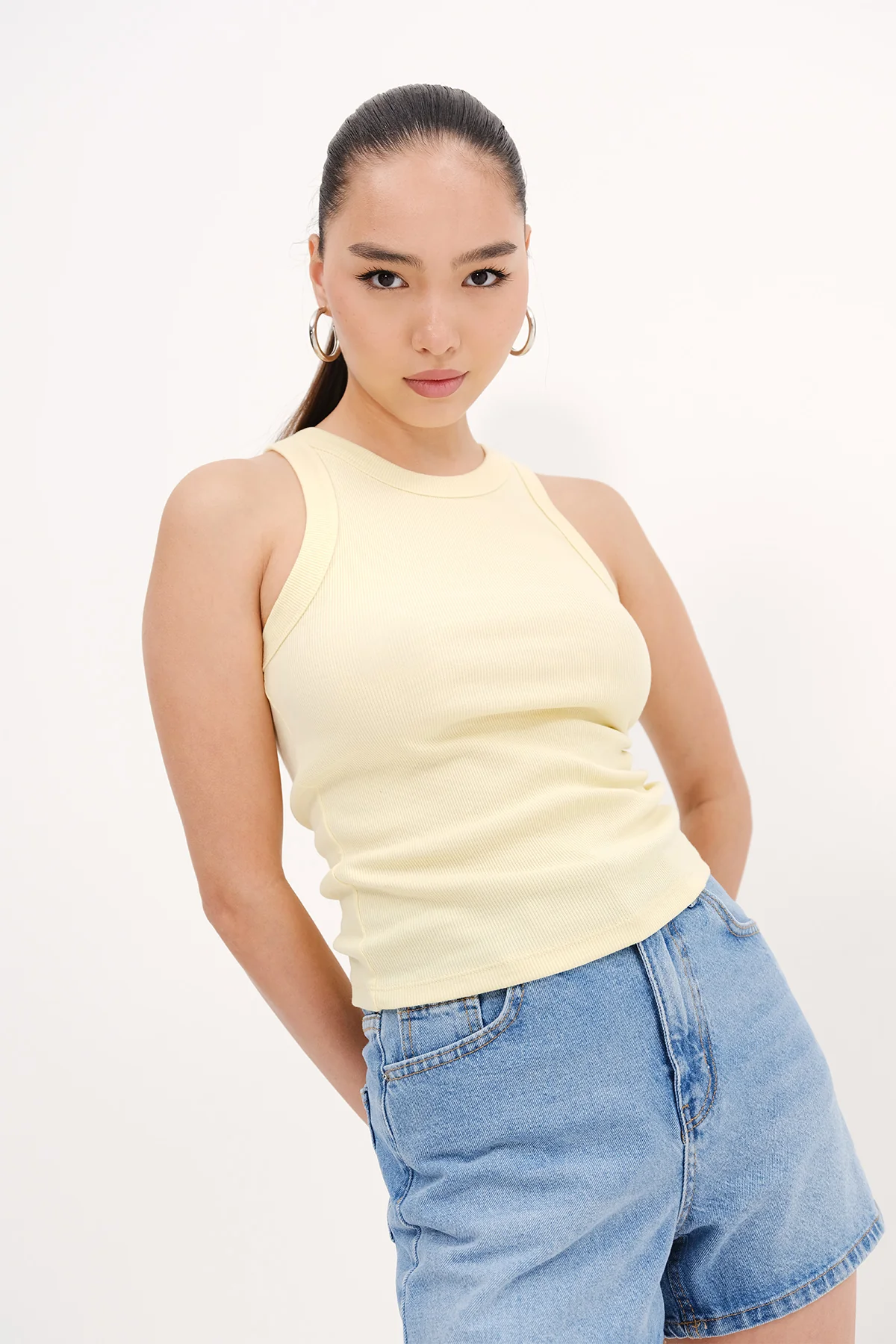 Halter Neck Top With Ribbed - Image 34