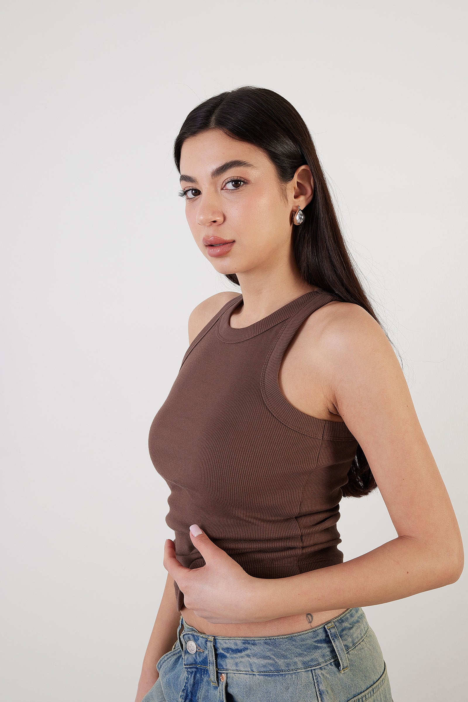 Halter Neck Top With Ribbed - Image 59