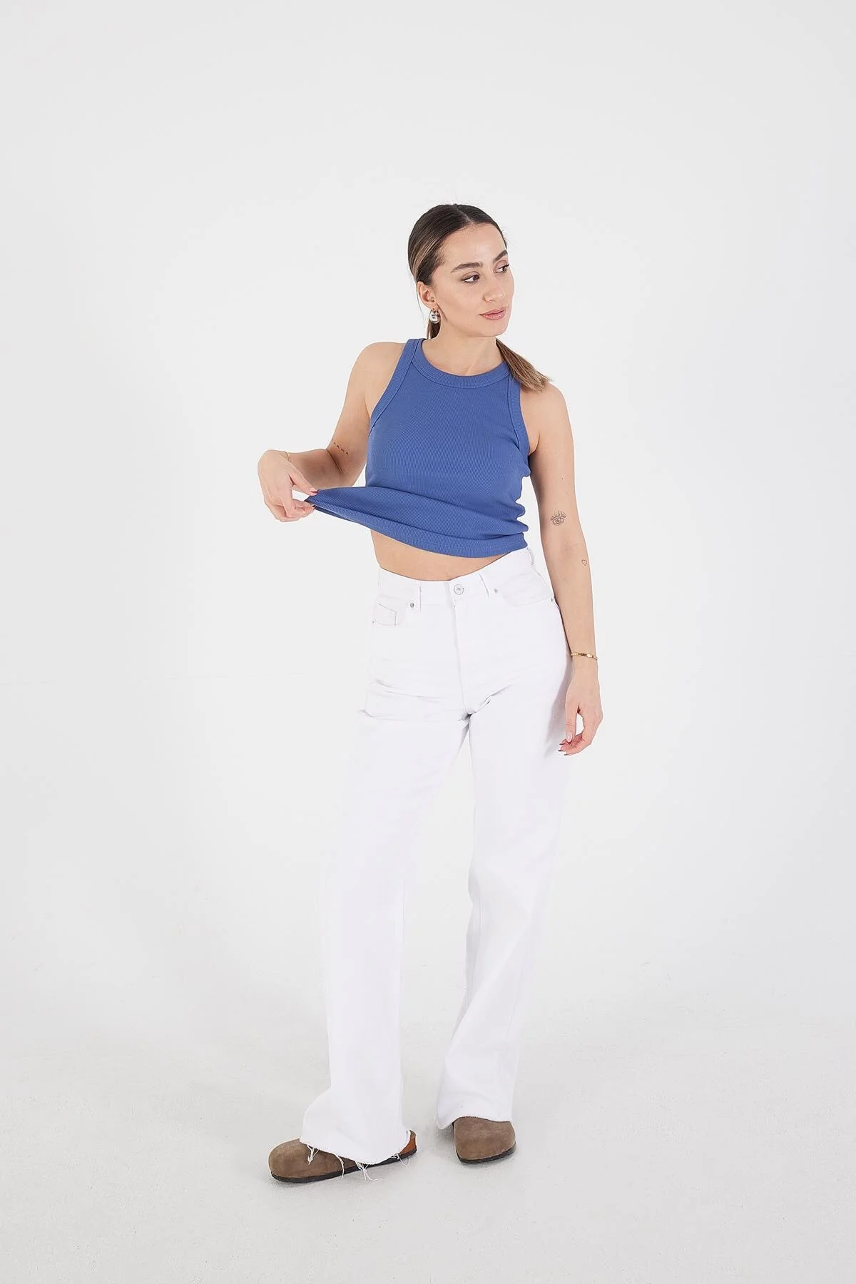 Halter Neck Top With Ribbed - Image 63