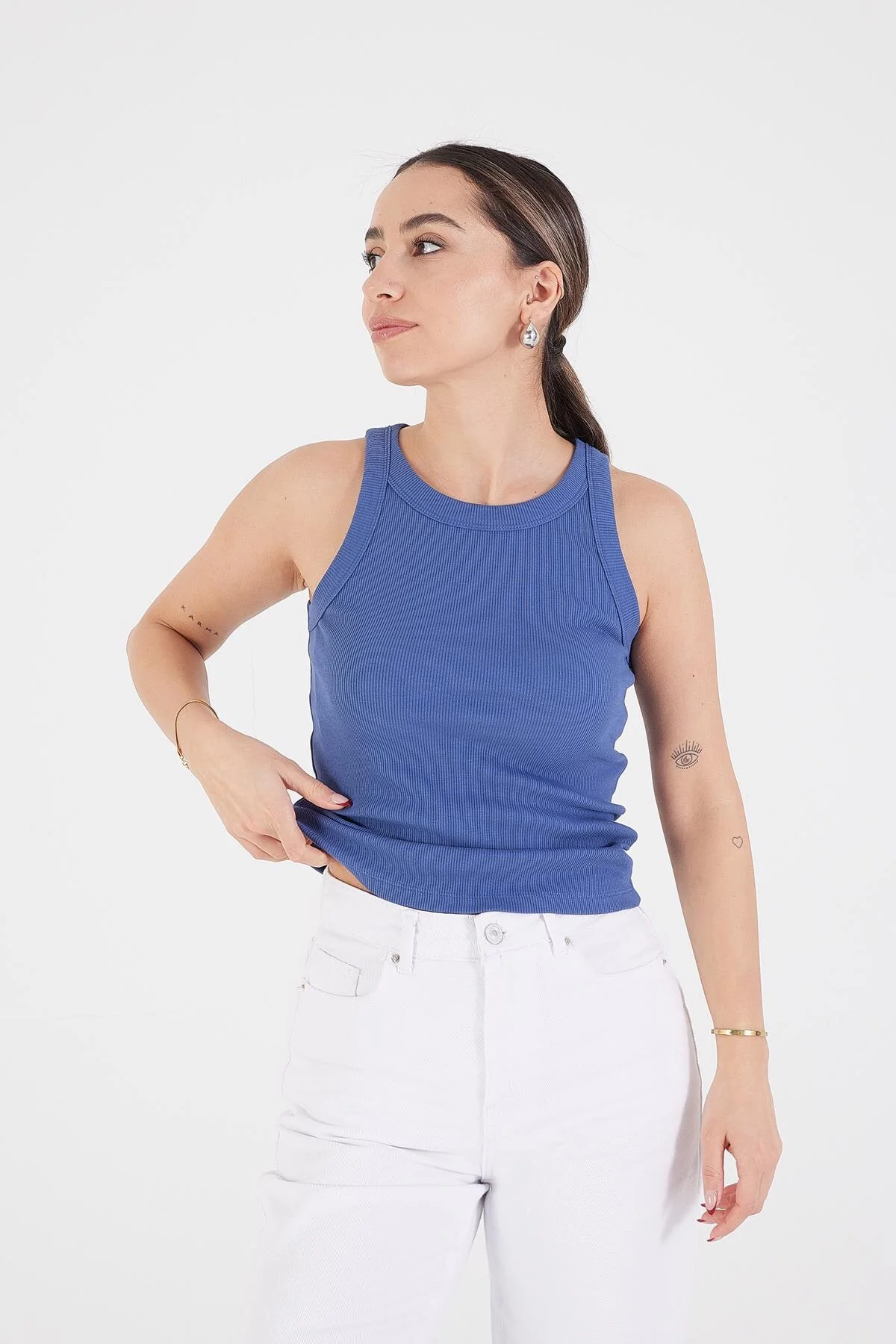 Halter Neck Top With Ribbed - Image 65