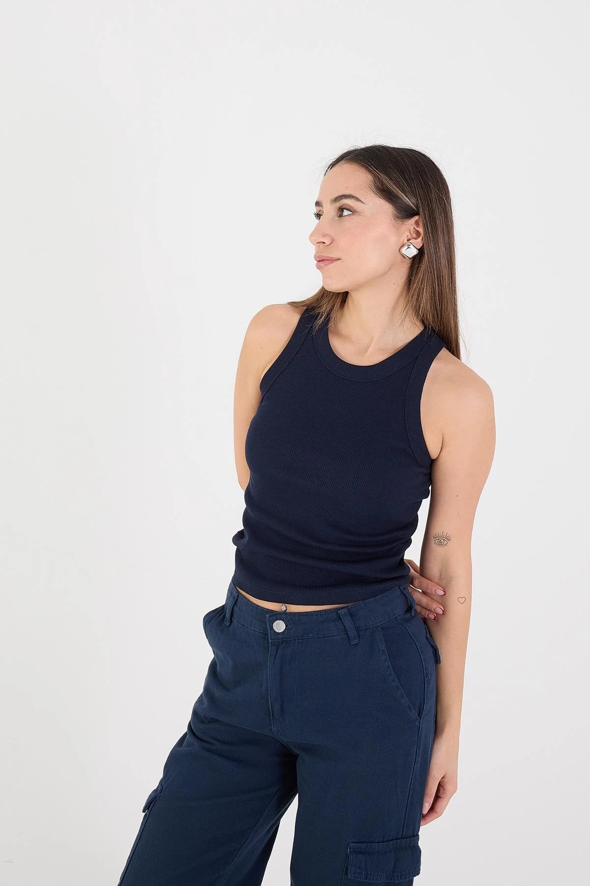 Halter Neck Top With Ribbed - Image 80