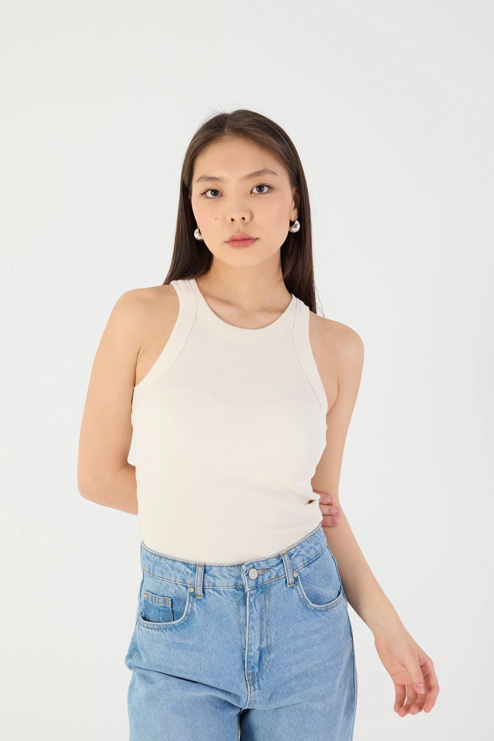 Halter Neck Top With Ribbed - Image 85