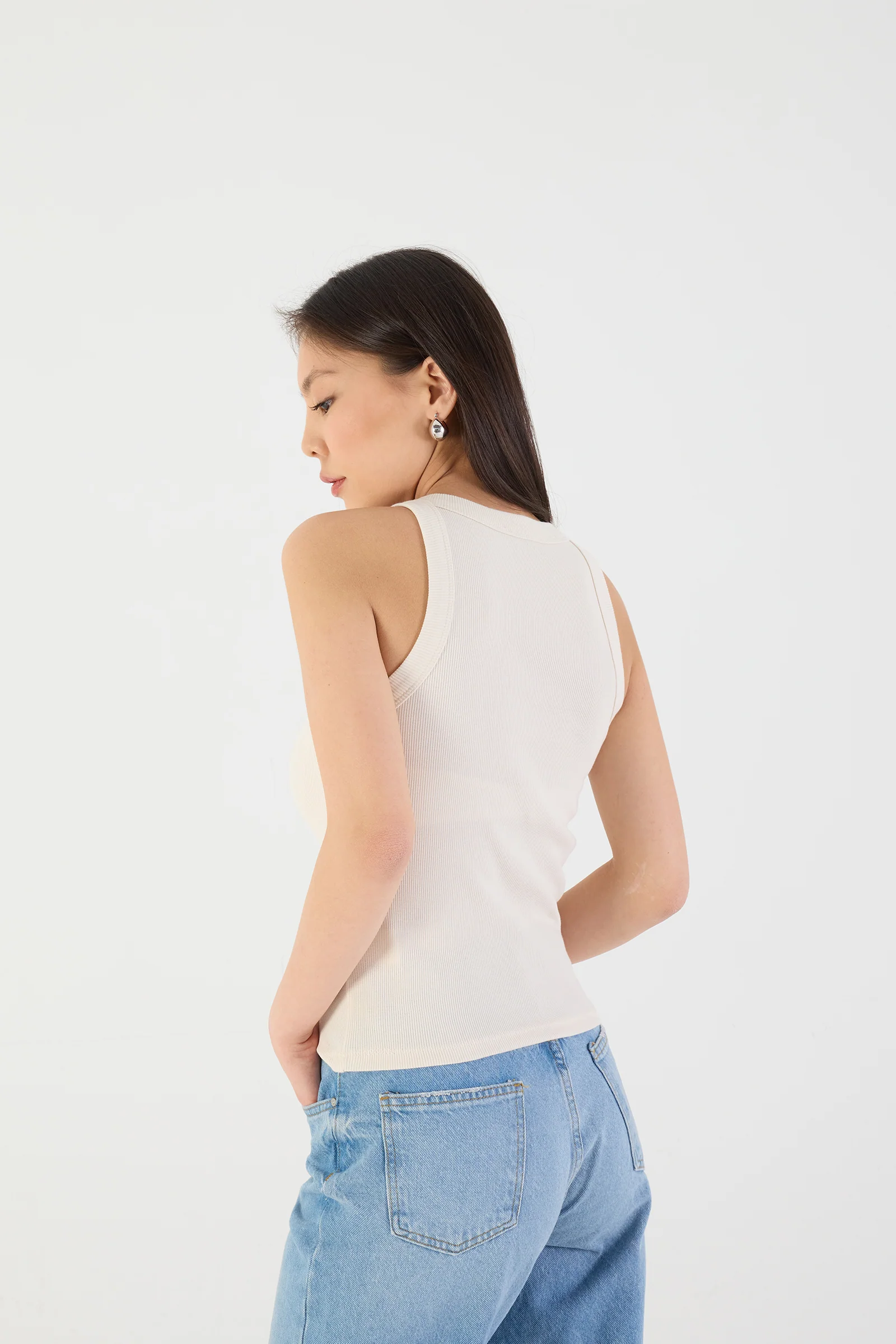 Halter Neck Top With Ribbed - Image 86