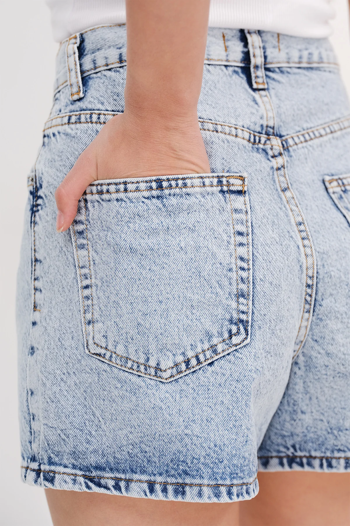High Waist Denim Shorts - Image 9