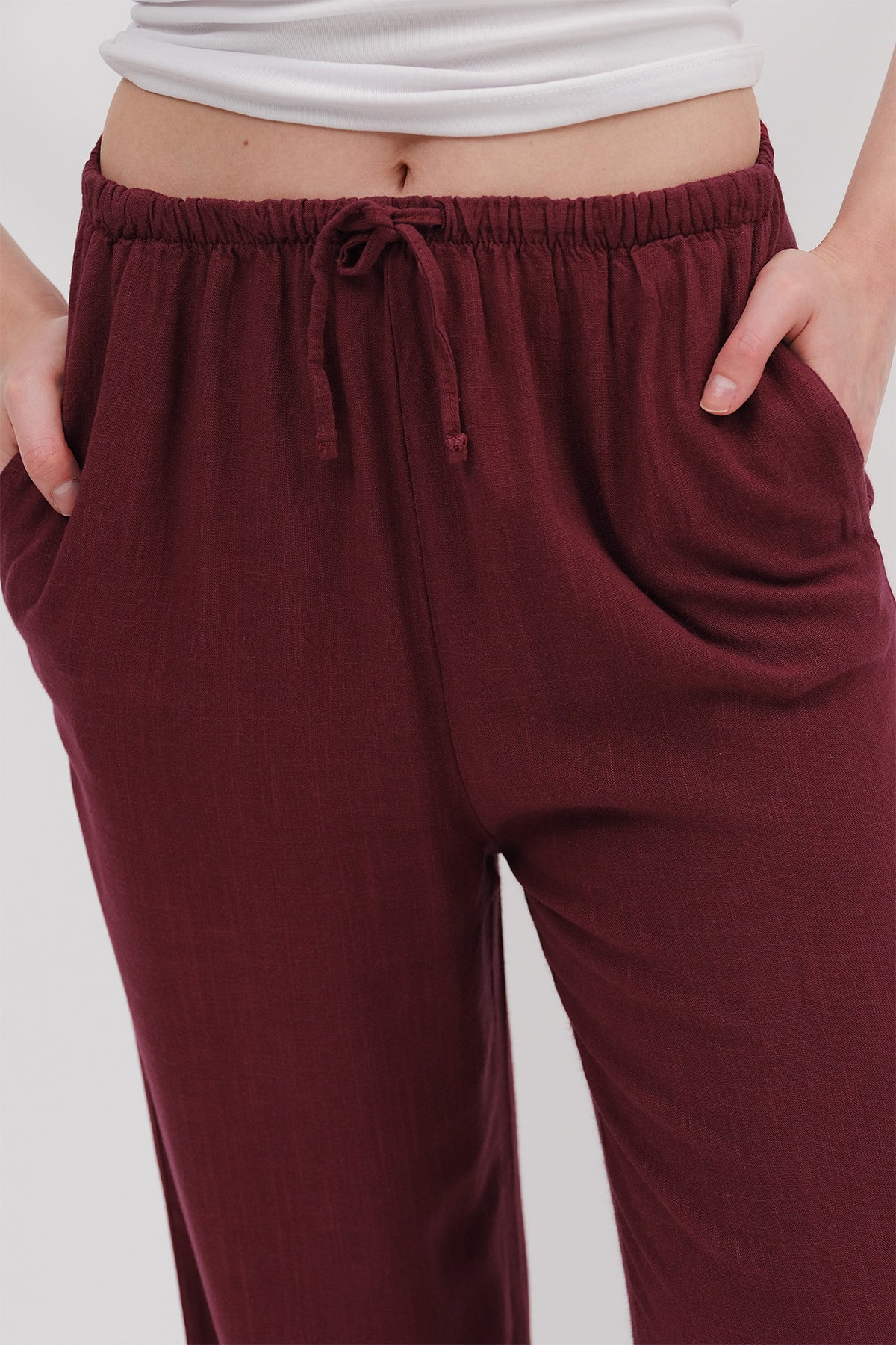 Linen-Blend Tie-Waist Wide Leg Pants - Image 15