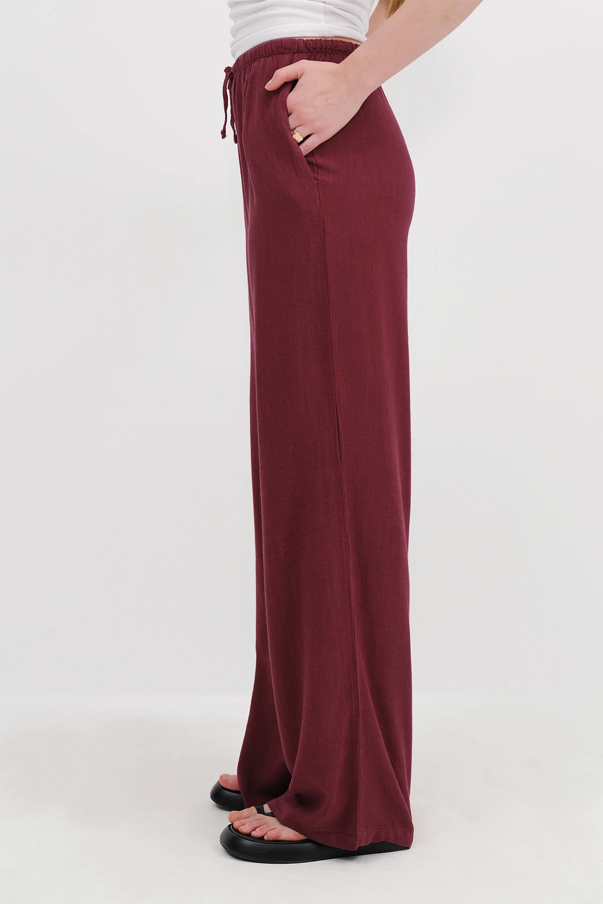 Linen-Blend Tie-Waist Wide Leg Pants - Image 16
