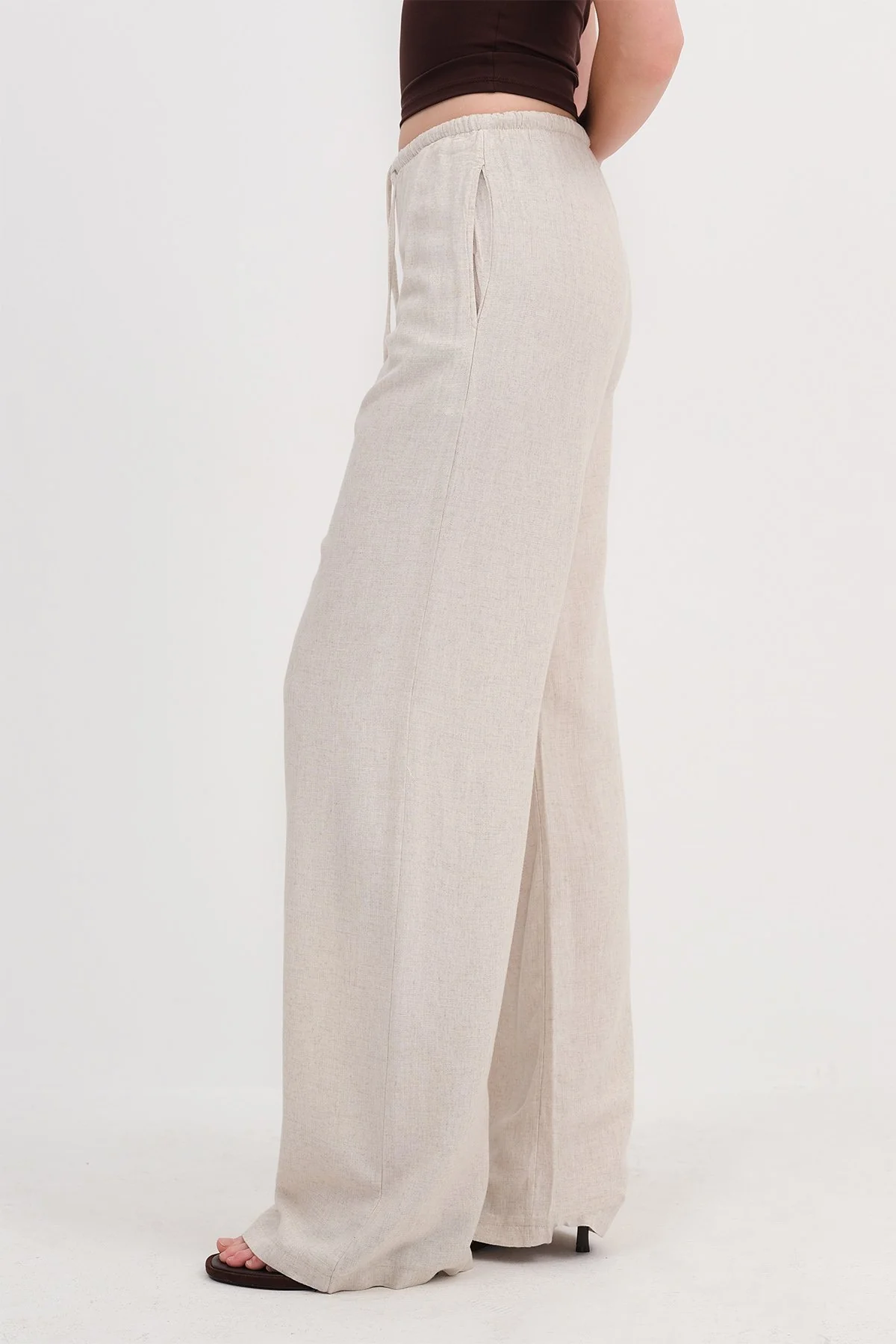 Linen-Blend Tie-Waist Wide Leg Pants - Image 22