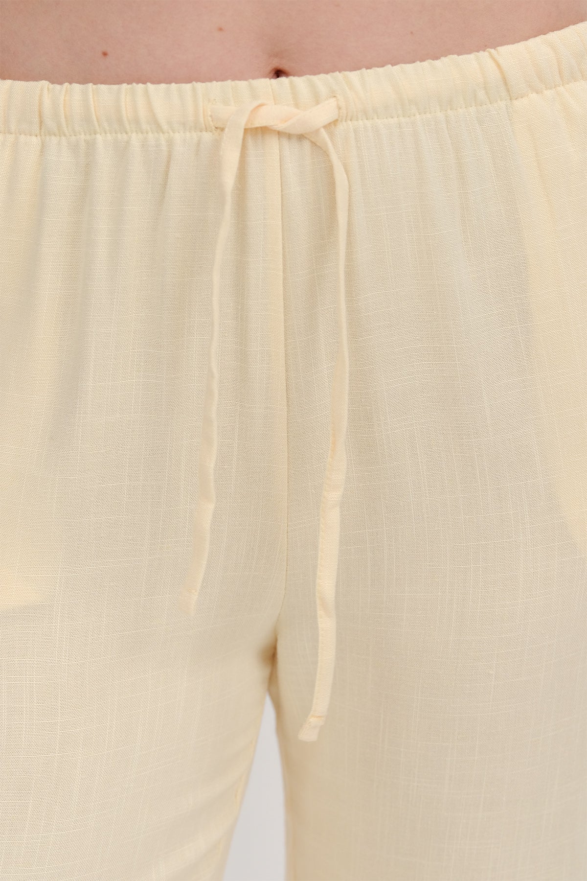 Linen-Blend Tie-Waist Wide Leg Pants - Image 3