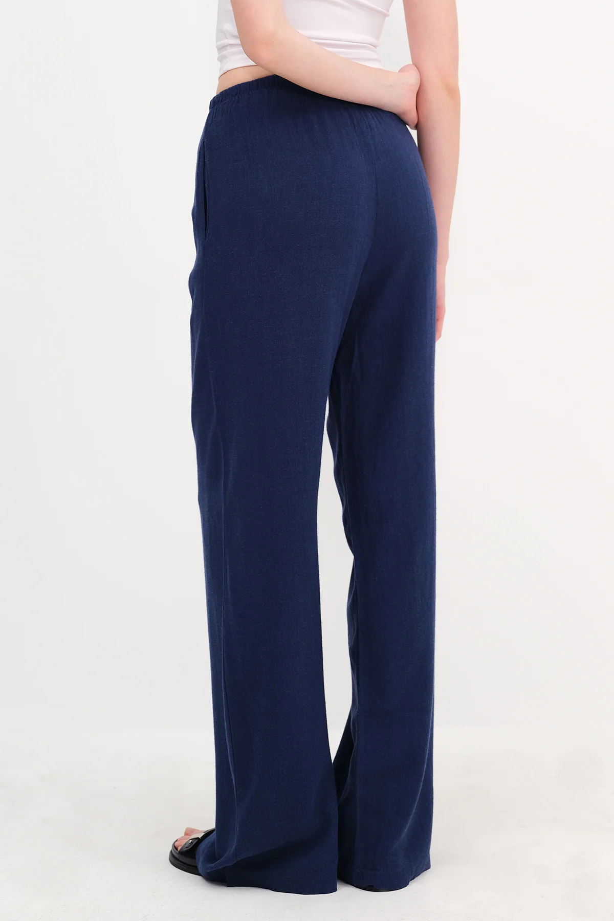 Linen-Blend Tie-Waist Wide Leg Pants - Image 36