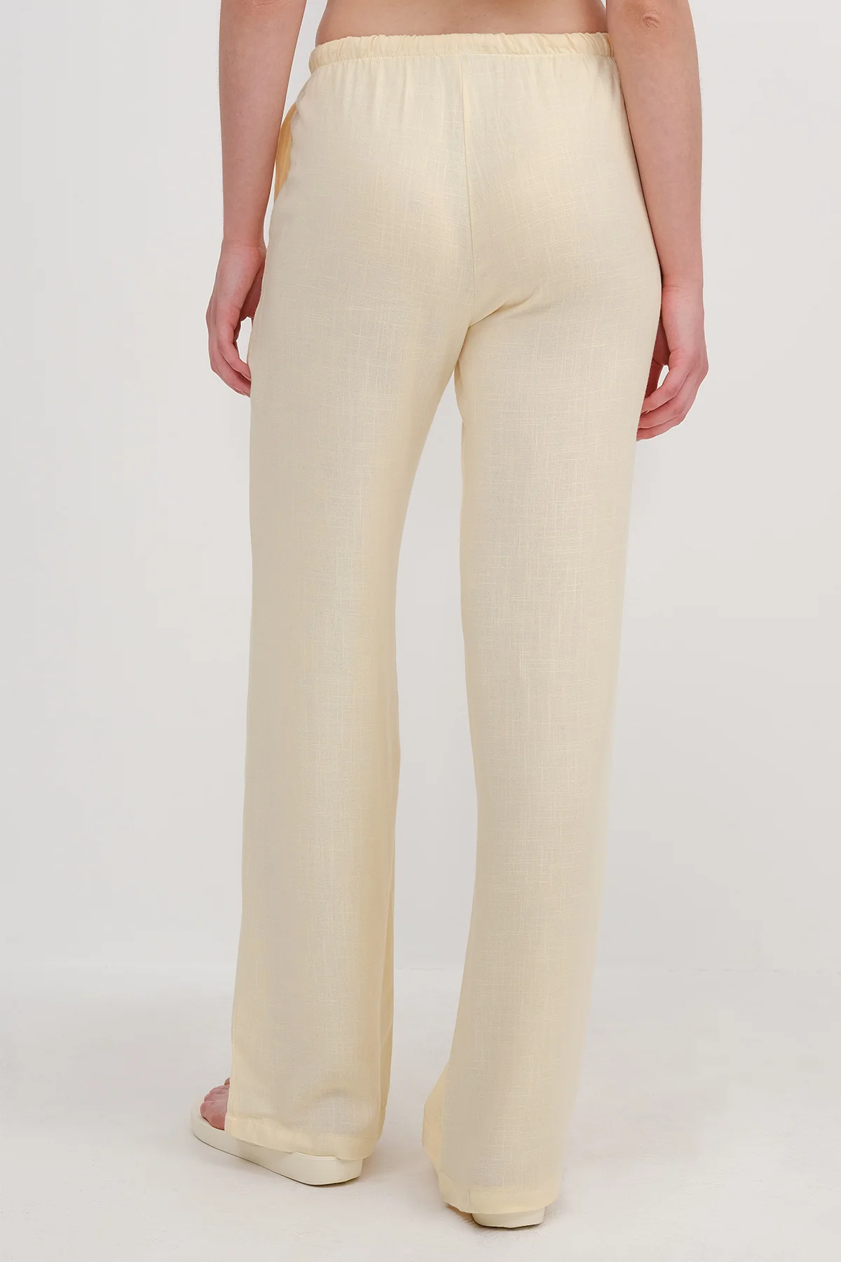 Linen-Blend Tie-Waist Wide Leg Pants - Image 6