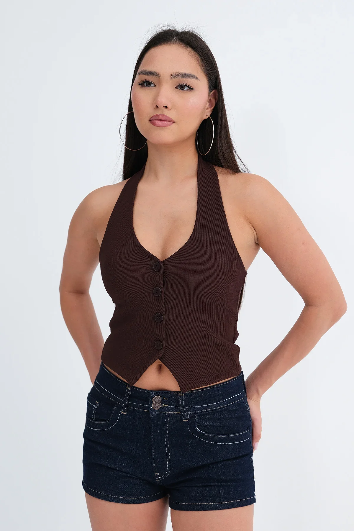 Neck Buttoned Vest - Image 26