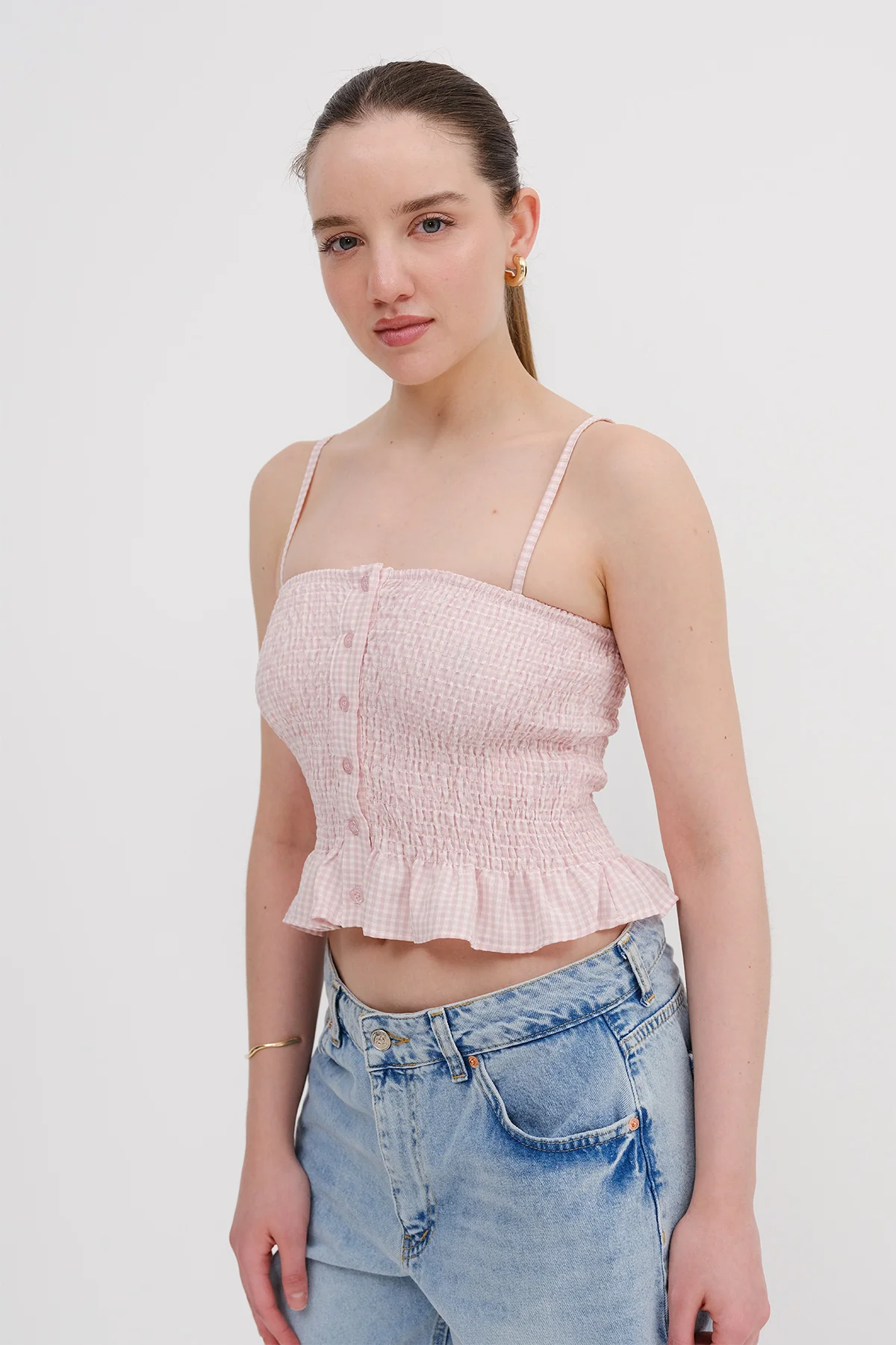 Patterned Button-Up Blouse - Image 14