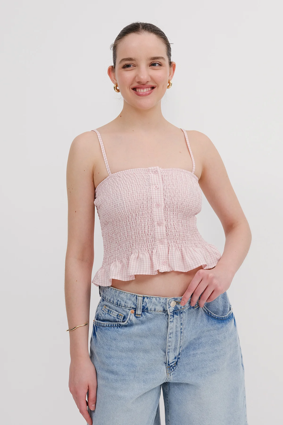 Patterned Button-Up Blouse - Image 15