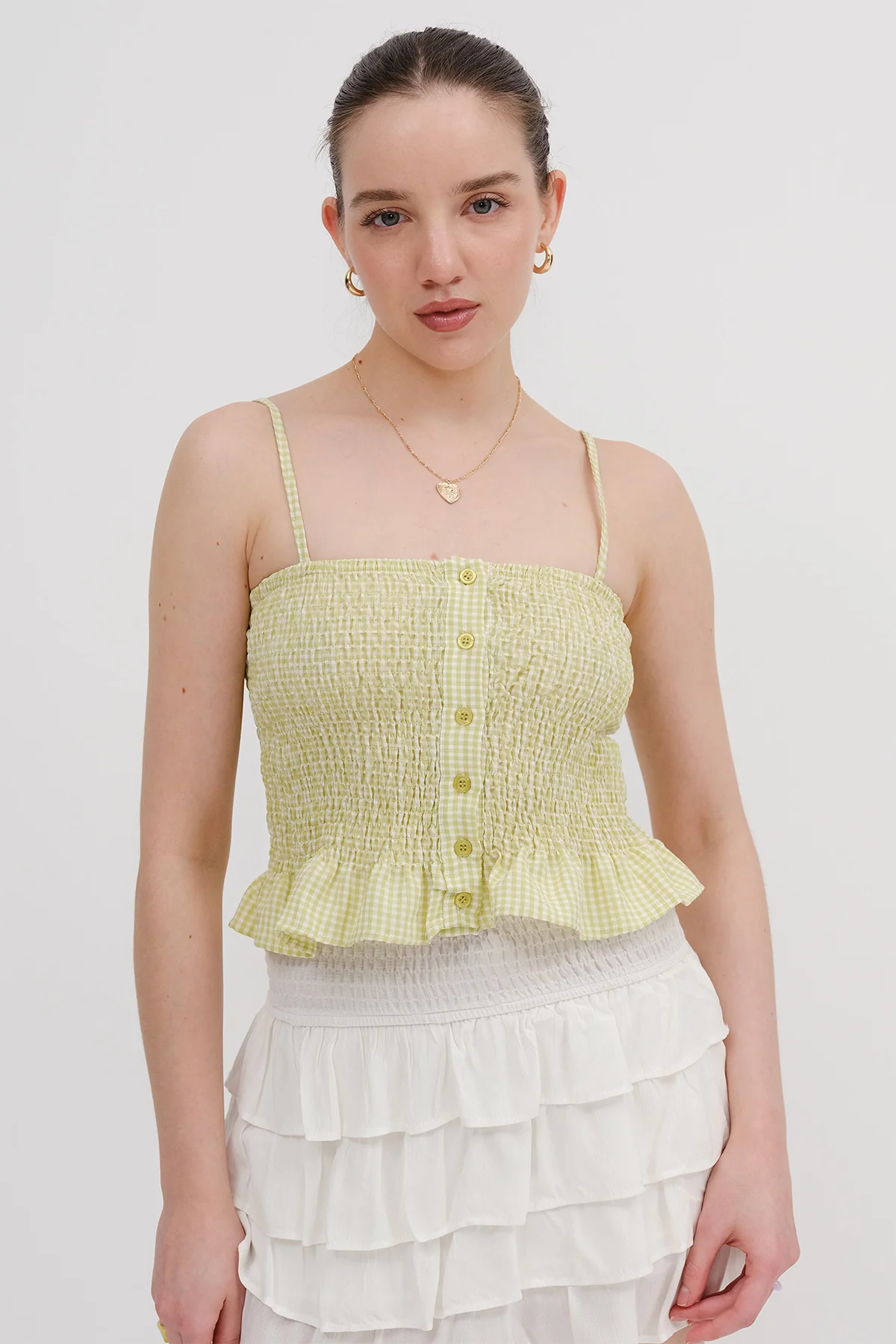 Patterned Button-Up Blouse - Image 8