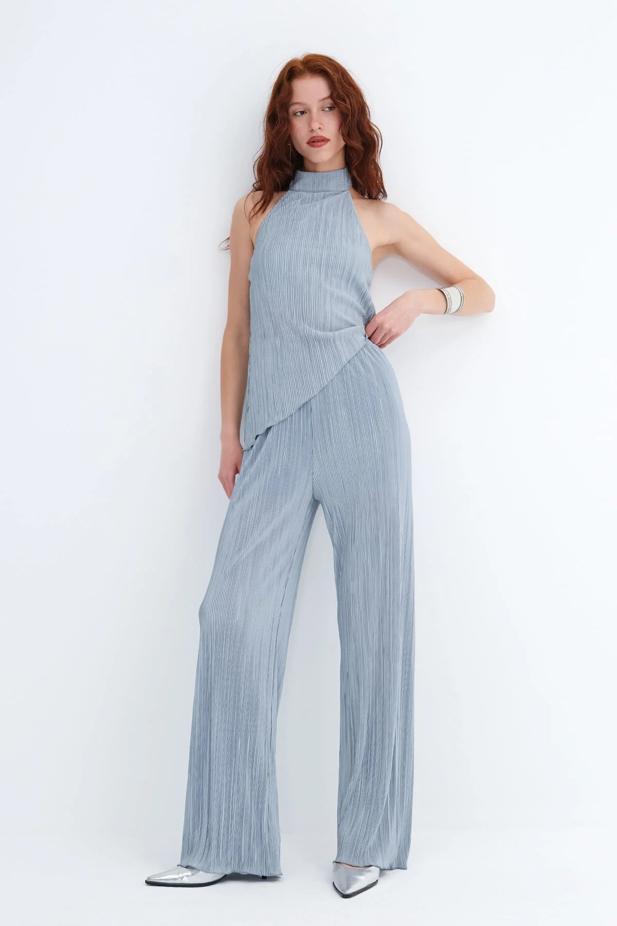 Pleated Wide Leg Pants