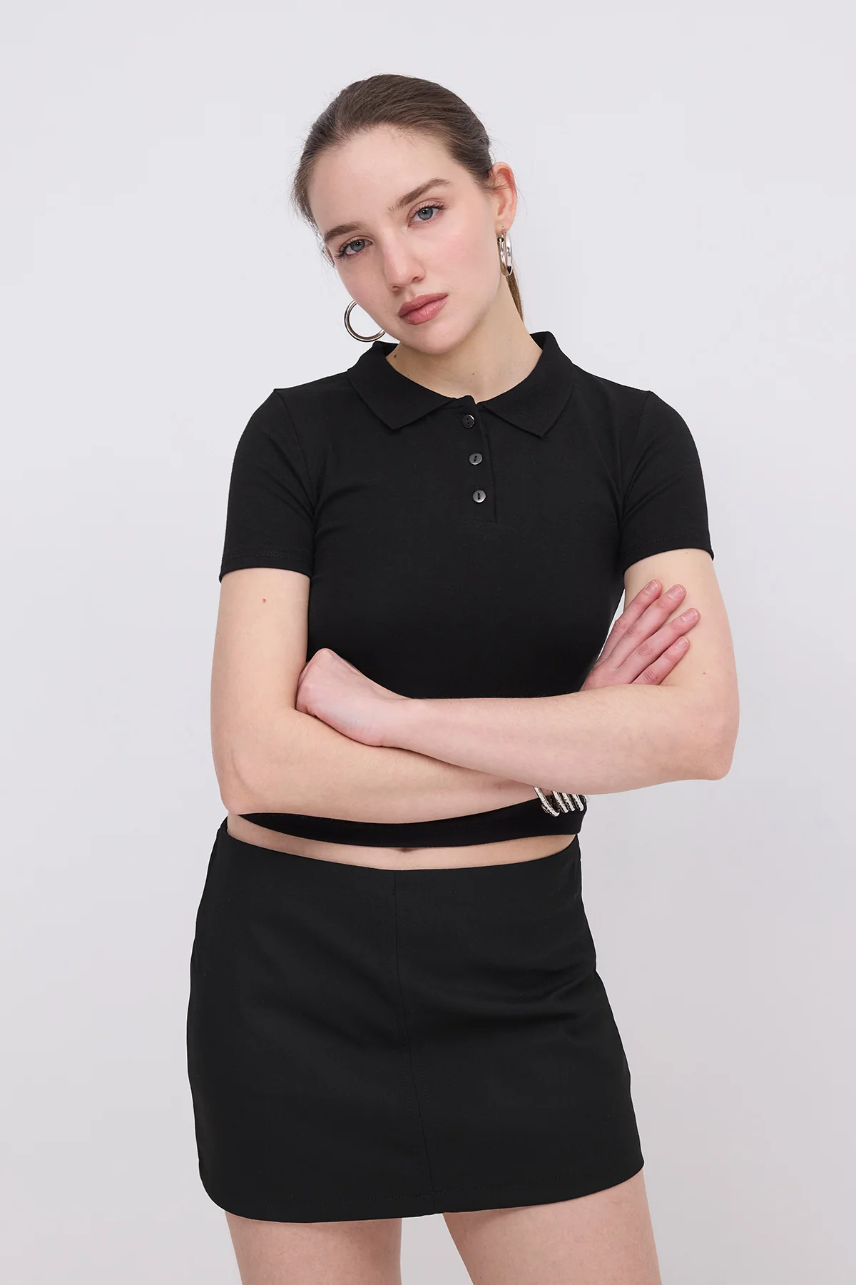 Polo Neck Modal T-shirt - Image 21