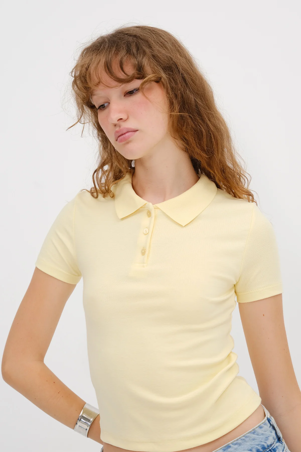 Polo Neck Modal T-shirt - Image 3