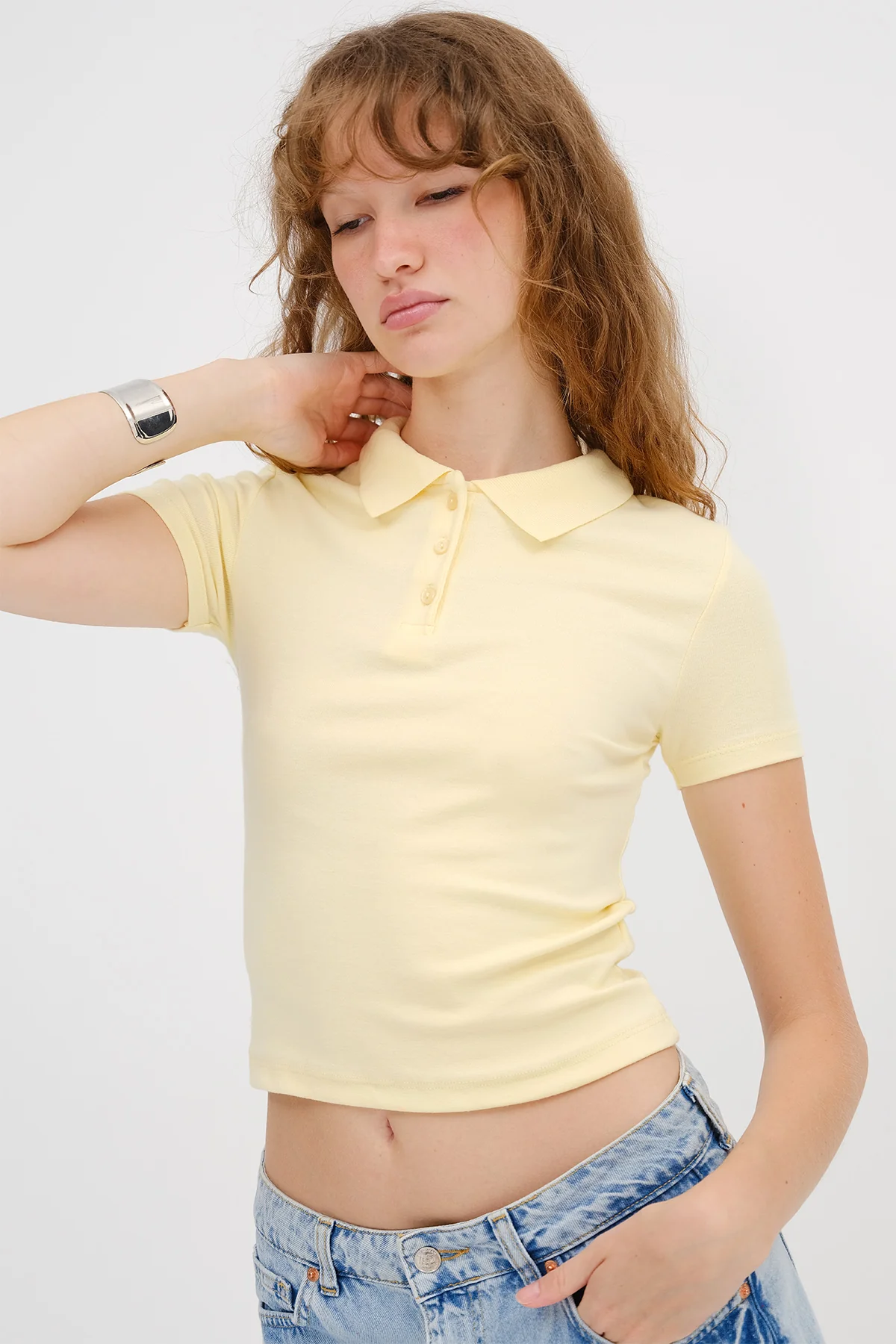 Polo Neck Modal T-shirt - Image 5