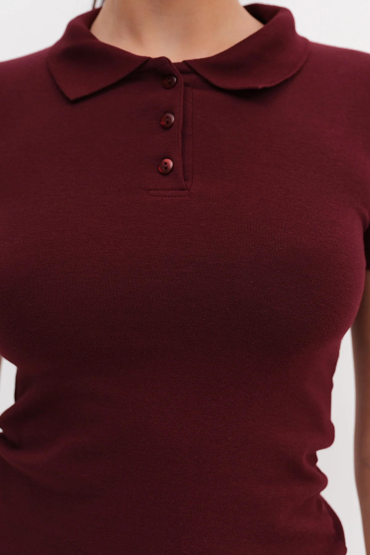 Polo Neck Modal T-shirt - Image 7