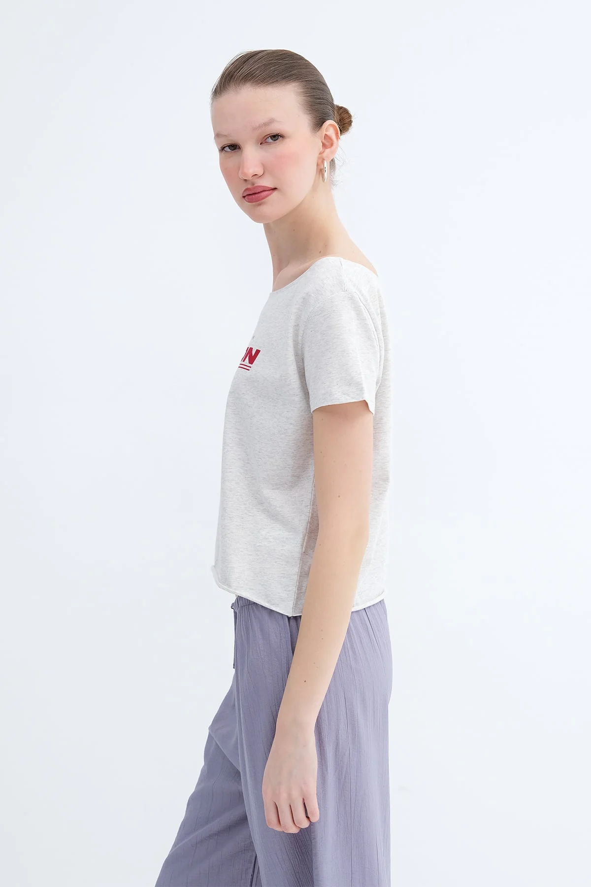 Printed Boat Neck T-Shirt - Image 6