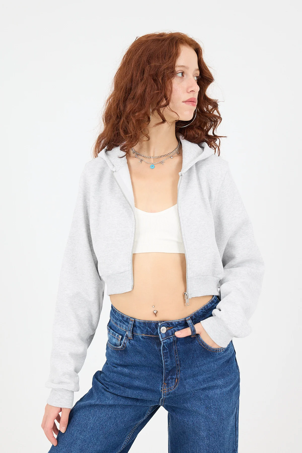 Raised Hooded Crop Sweatshirt - Image 20