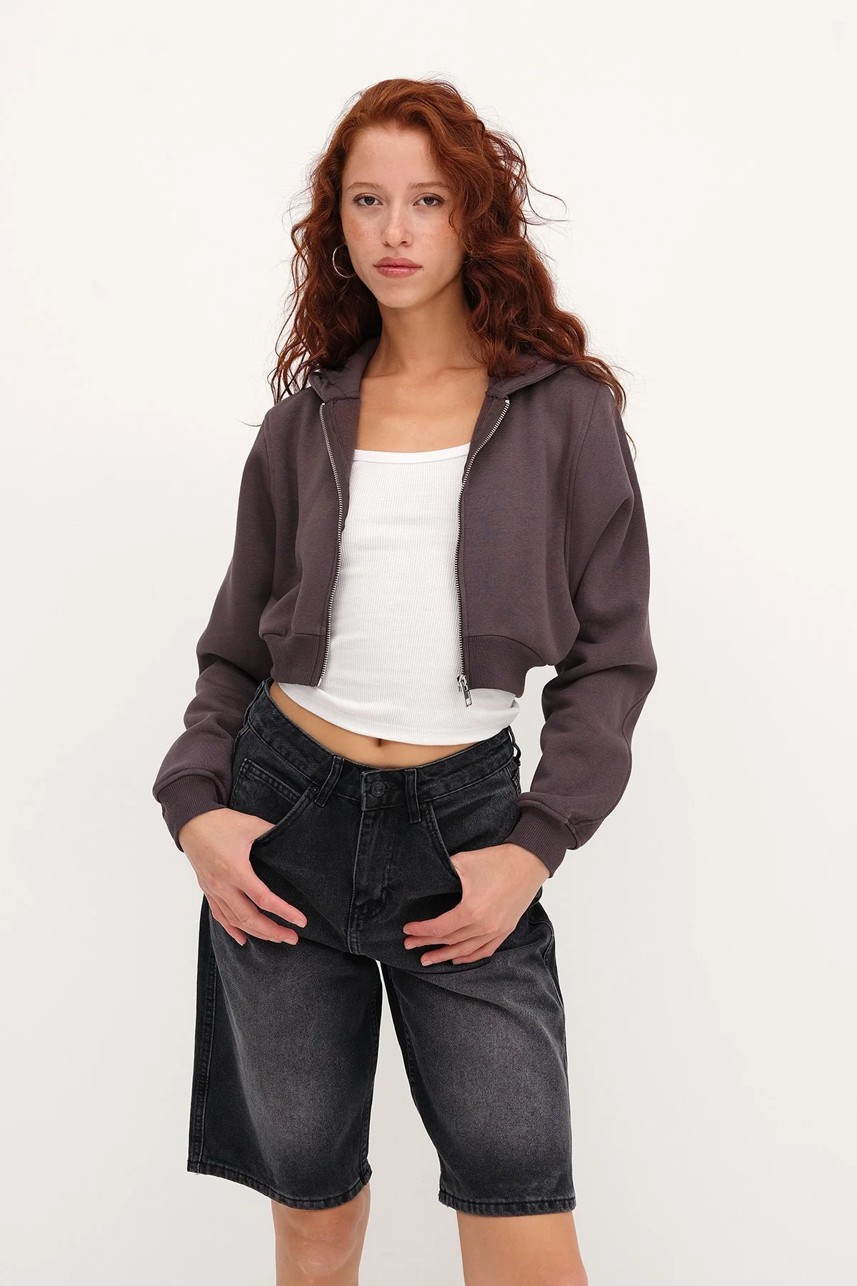 Raised Hooded Crop Sweatshirt - Image 29