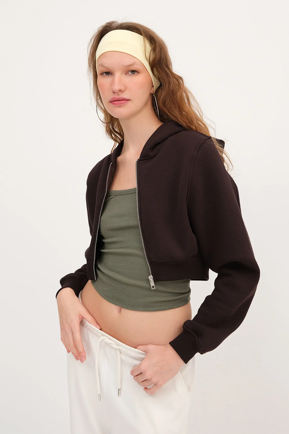Raised Hooded Crop Sweatshirt - Image 46