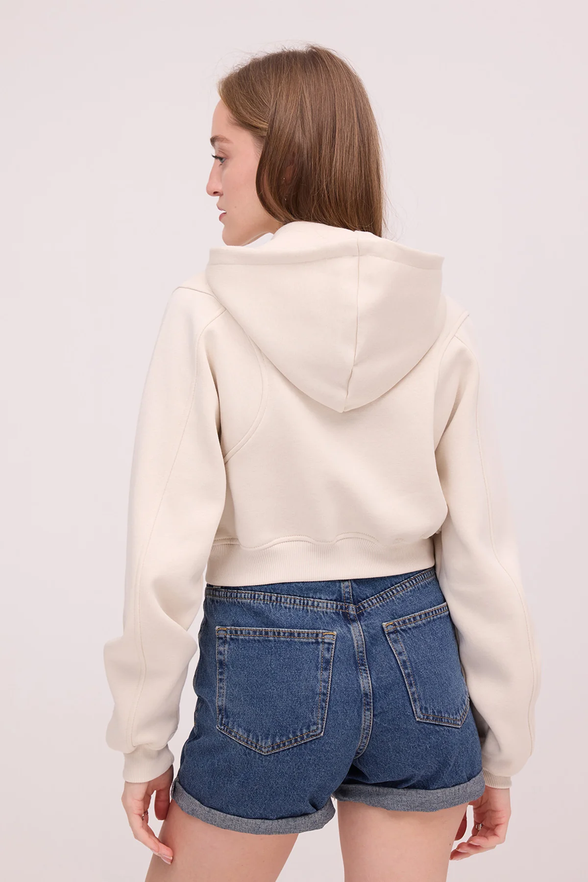 Raised Hooded Crop Sweatshirt - Image 5
