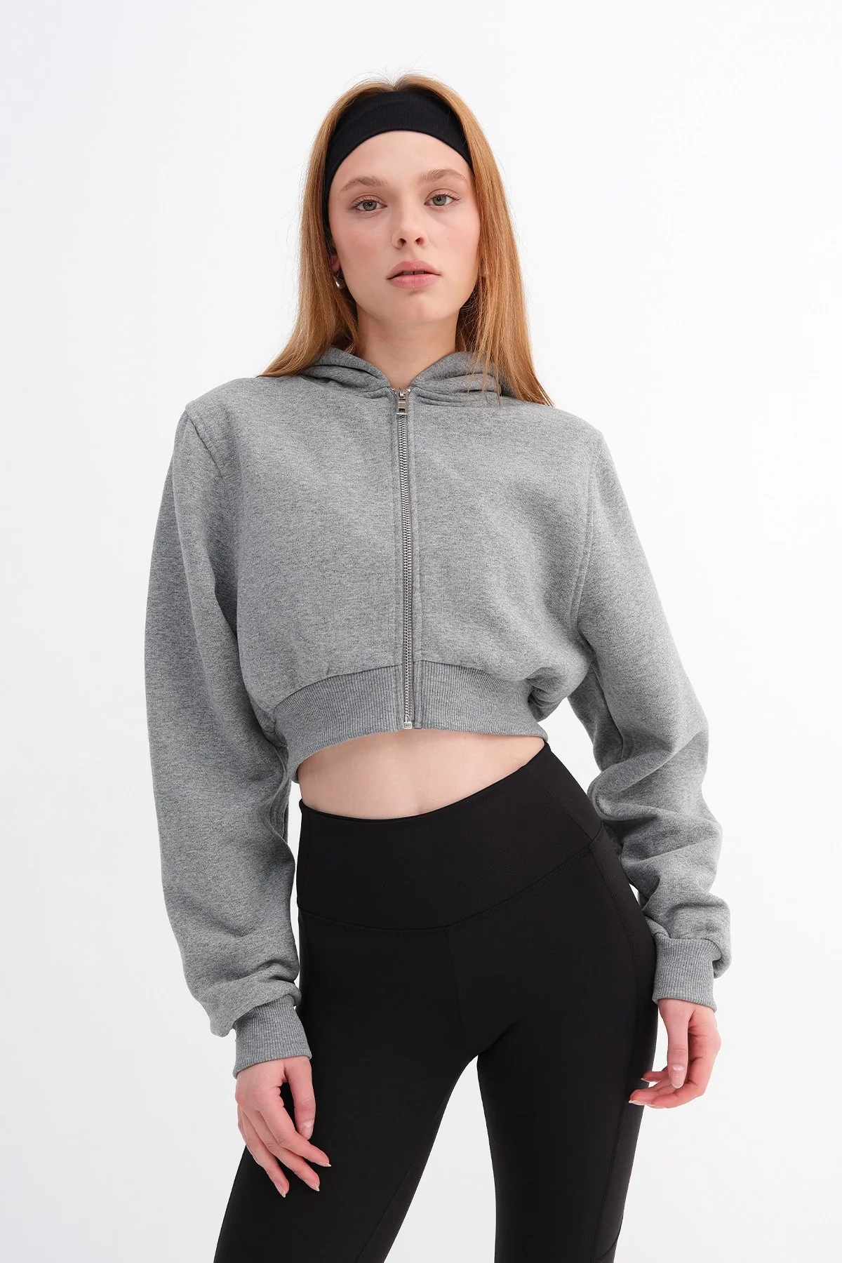 Raised Hooded Crop Sweatshirt - Image 68