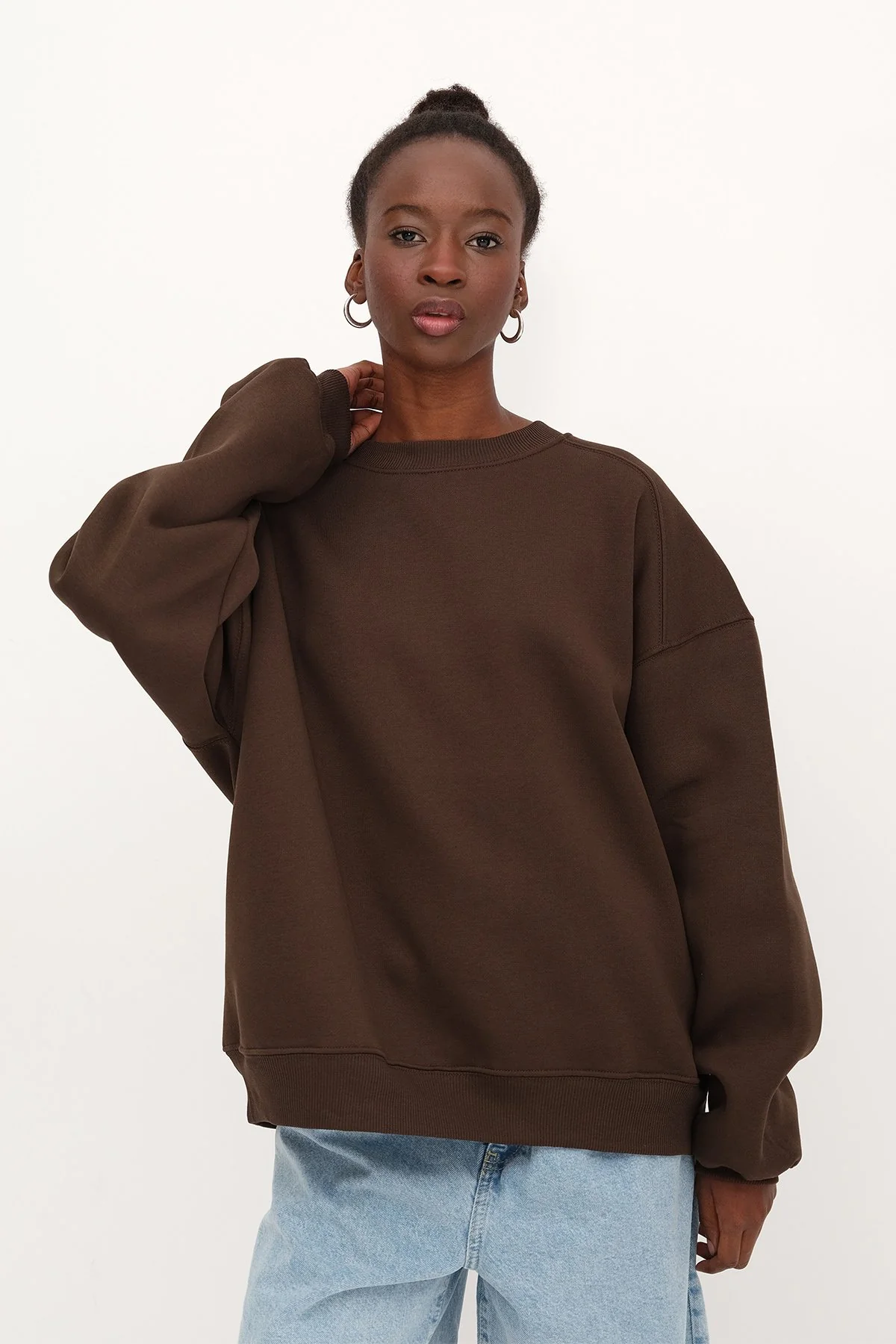 Round Neck Basic Sweatshirt - Image 45