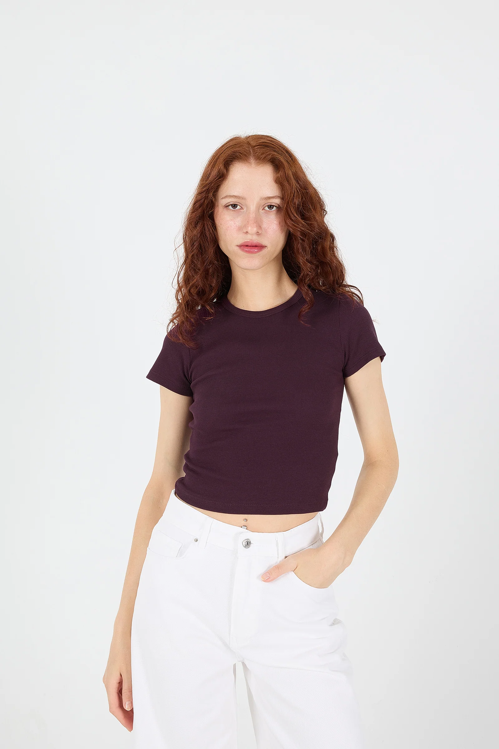 Round Neck Basic T-shirt - Image 46