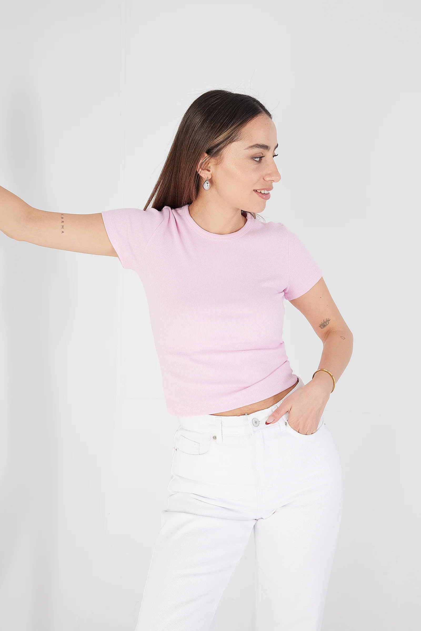 Round Neck Basic T-shirt - Image 72