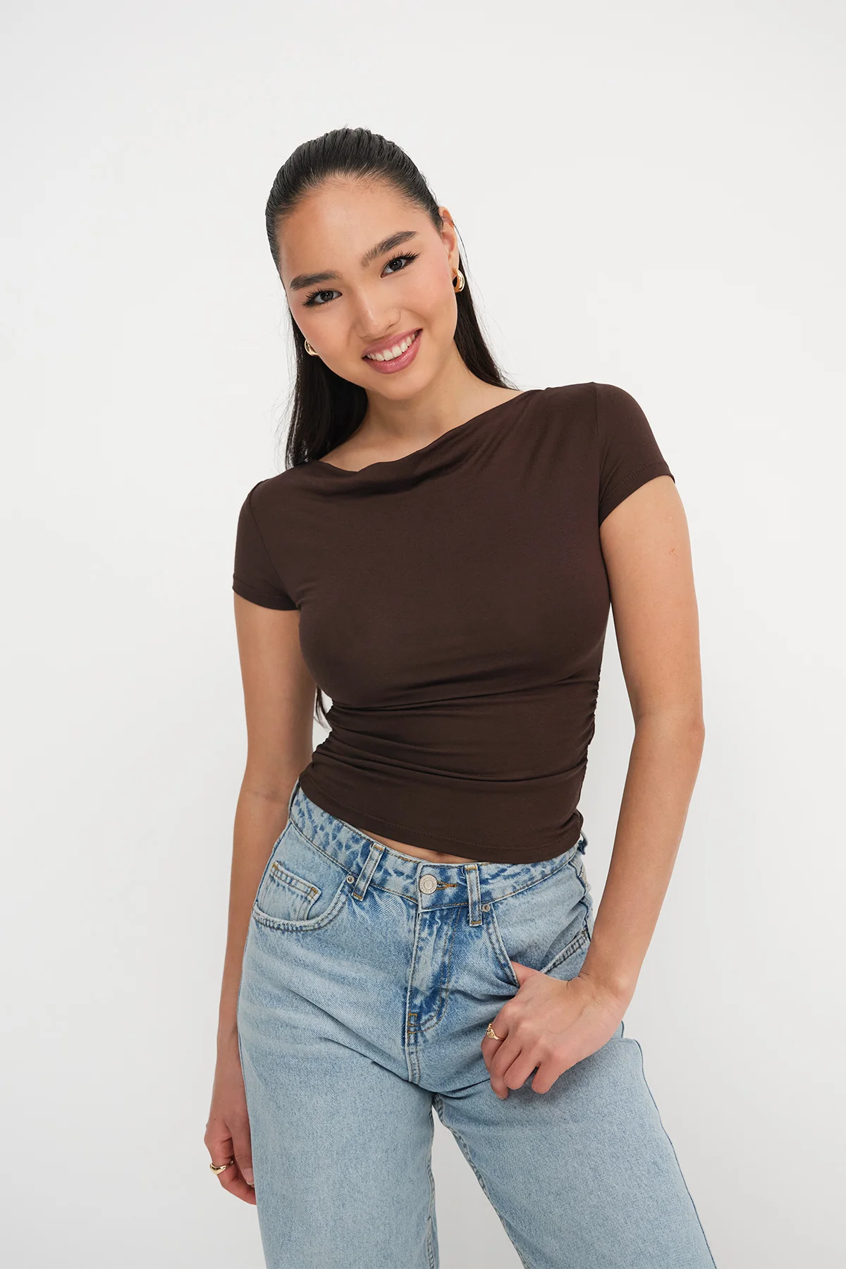Ruched Side T-Shirt - Image 13