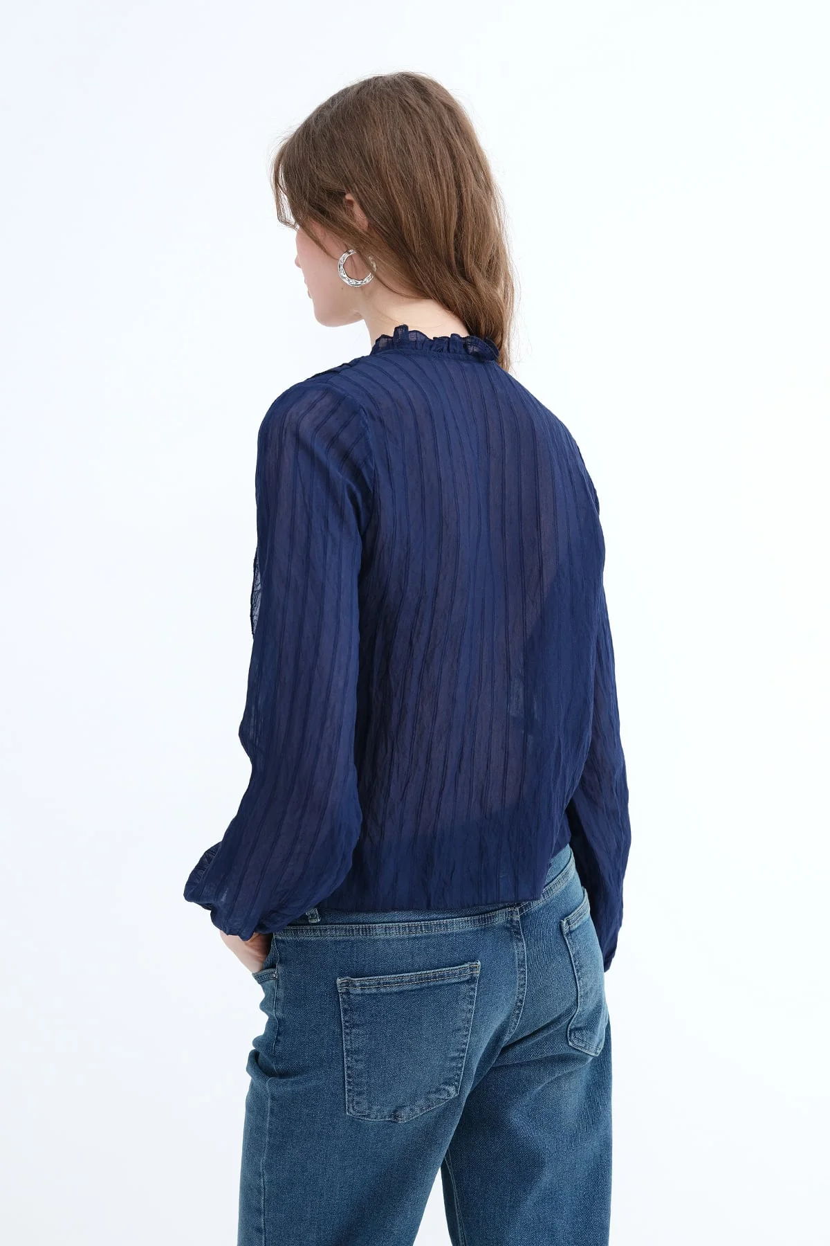 Ruffled Front Buttoned Blouse - Image 15