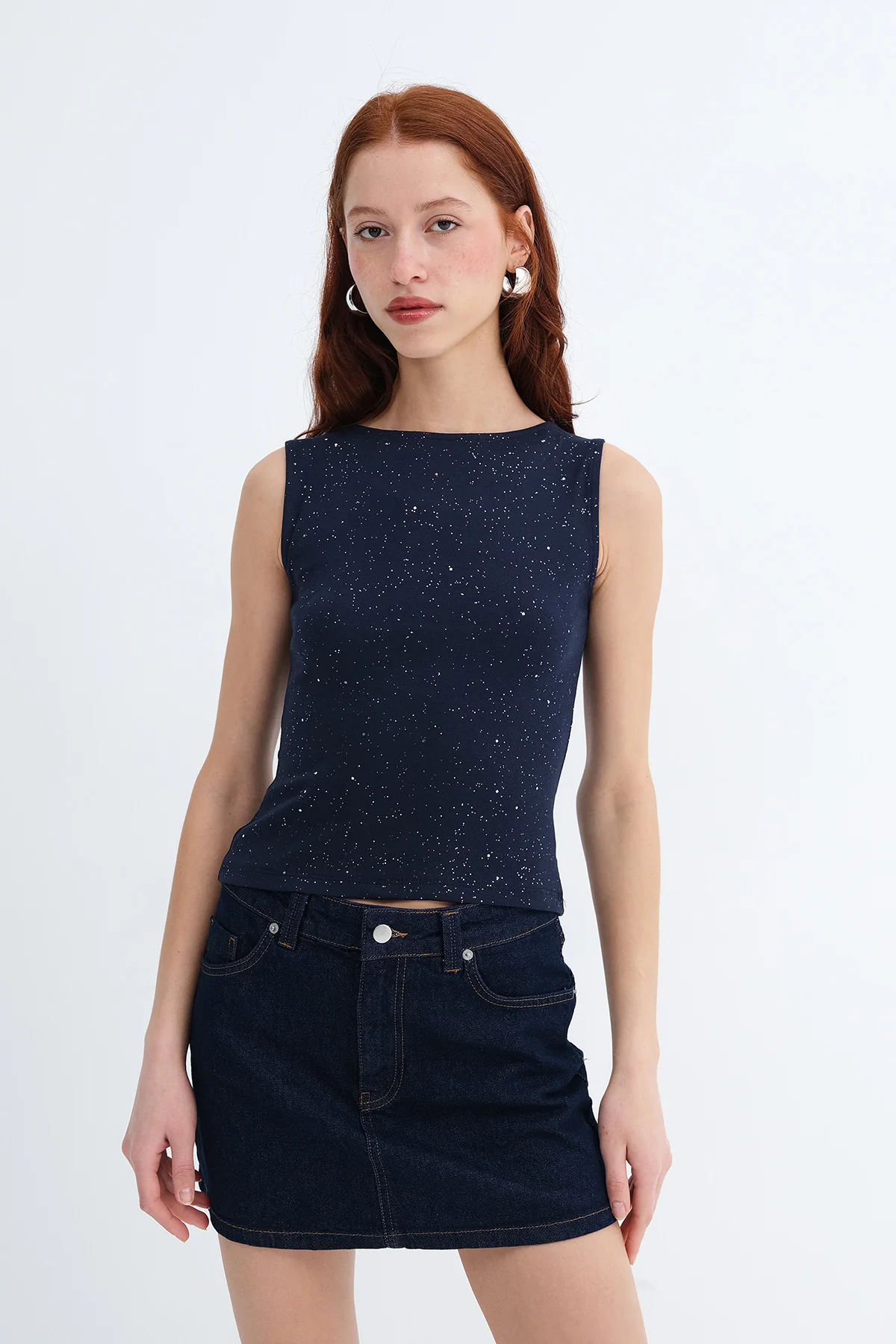 Sleeveless Shimmery Tank Top - Image 18