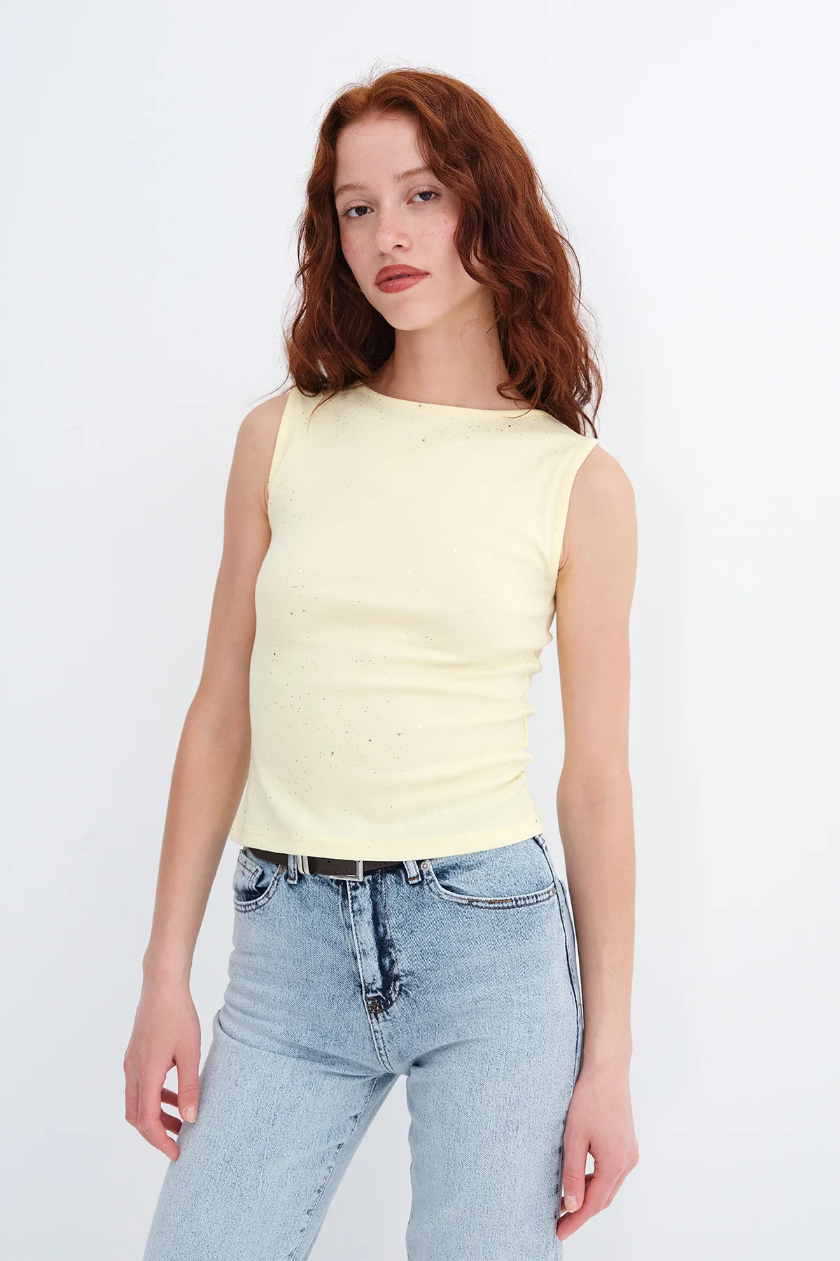 Sleeveless Shimmery Tank Top - Image 19