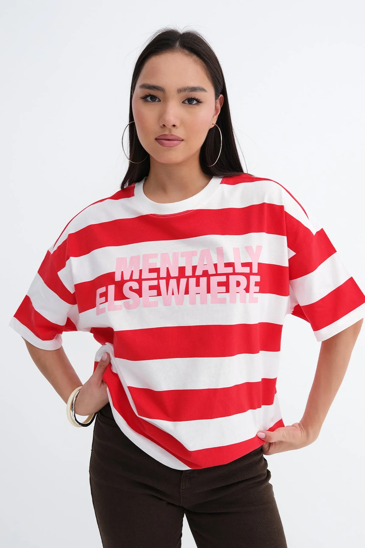 Slogan Striped T-shirt - Image 6