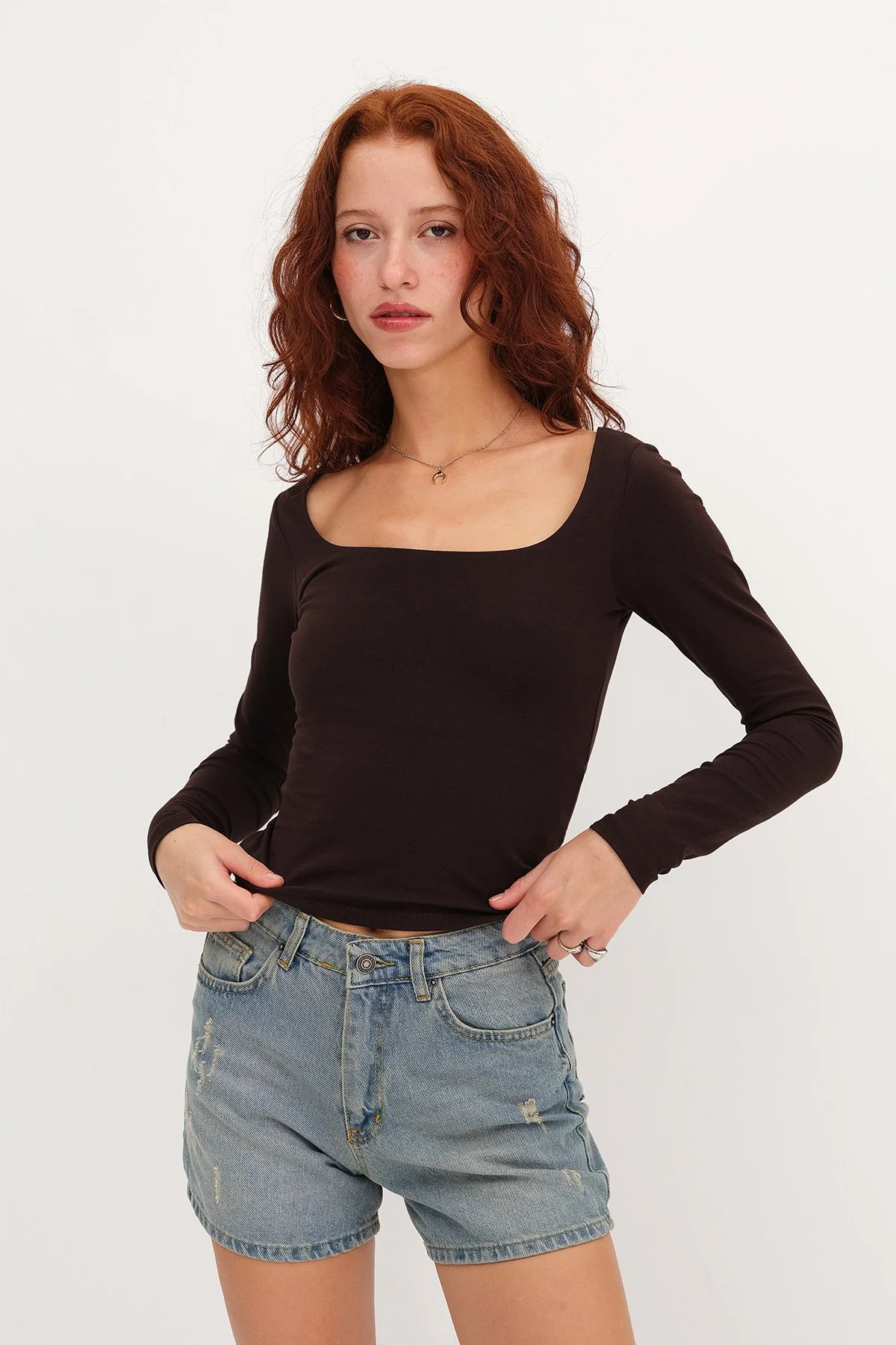 Square Neck Basic Blouse - Image 33