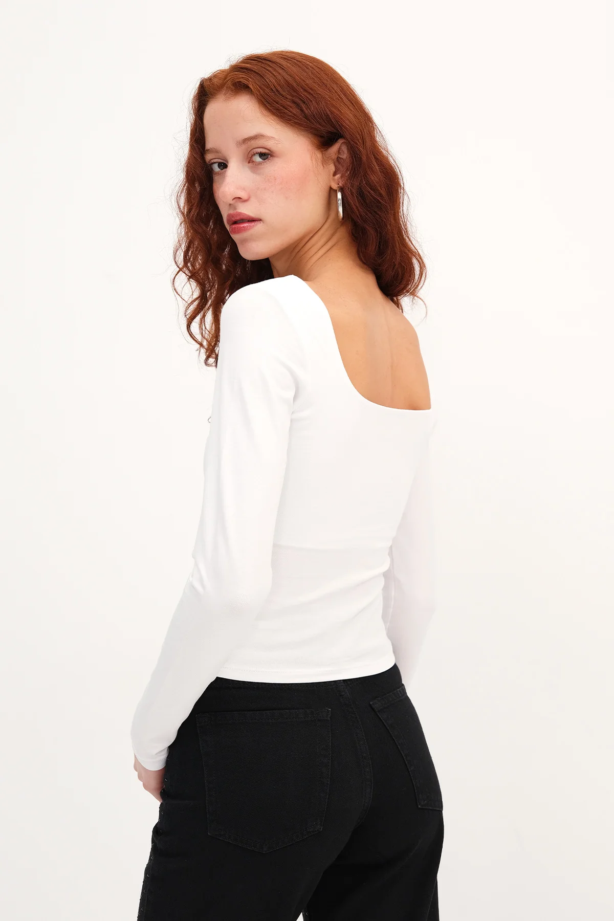 Square Neck Basic Blouse - Image 5