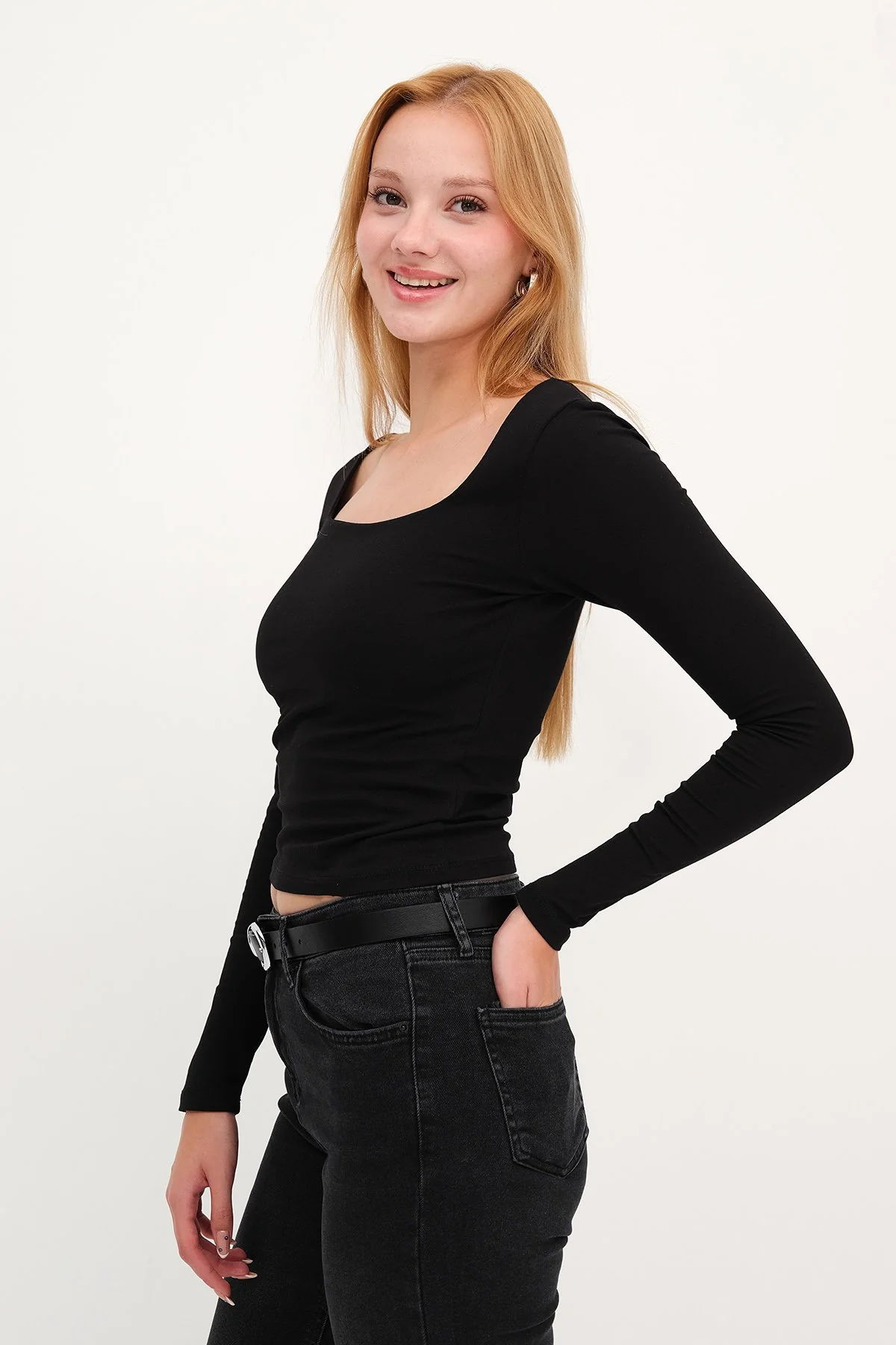 Square Neck Basic Blouse - Image 9