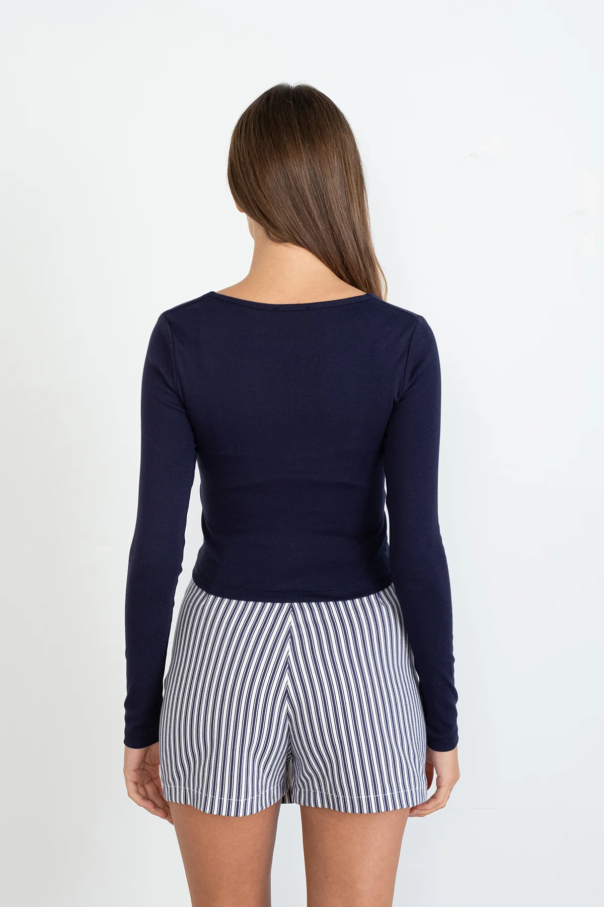 Square Neck Basic Blouse With Long Sleeve - Image 30