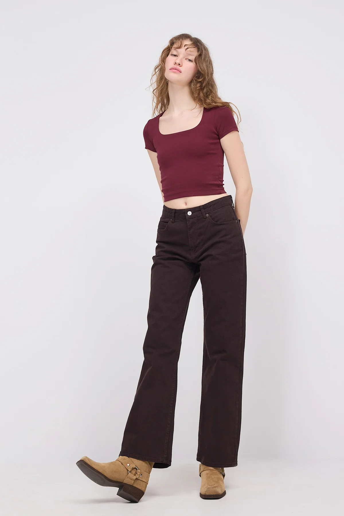 Square Neck Basic Blouse With Short Sleeve - Image 13