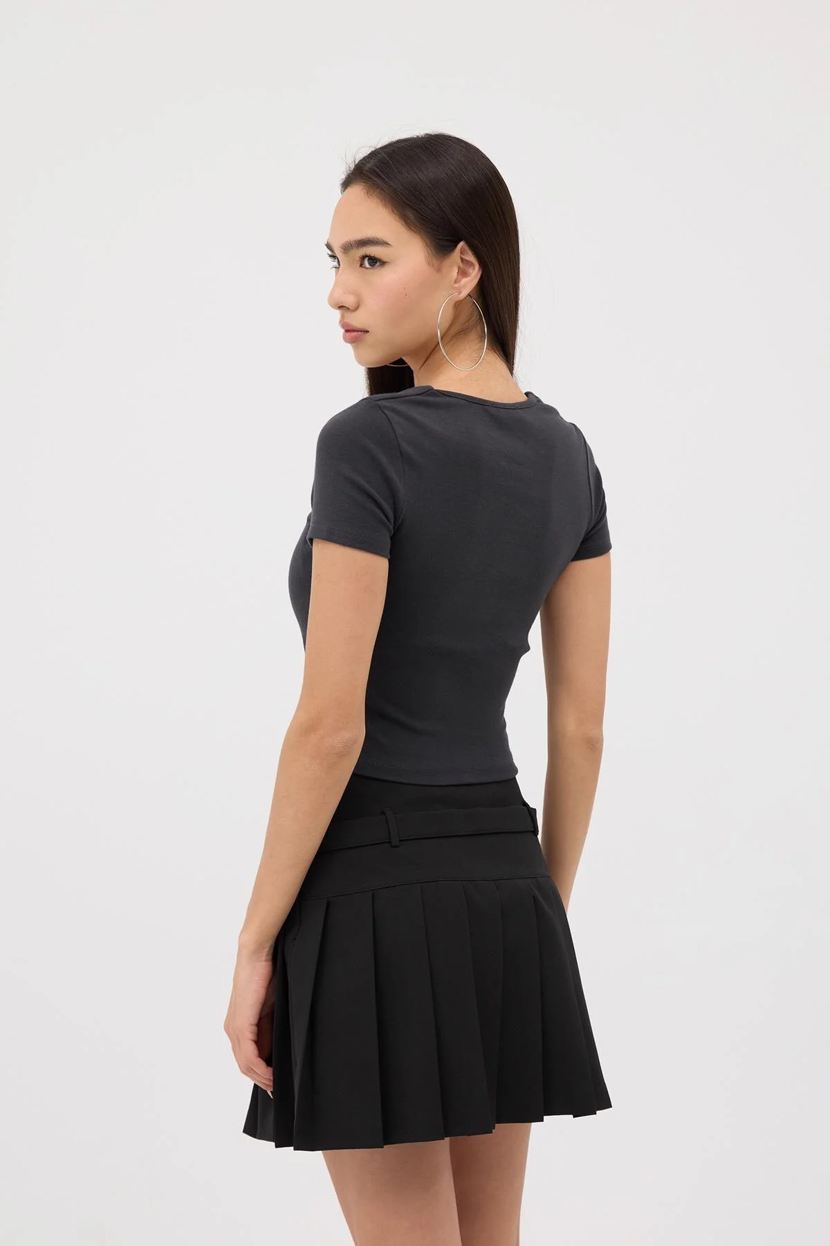 Square Neck Basic Blouse With Short Sleeve - Image 28